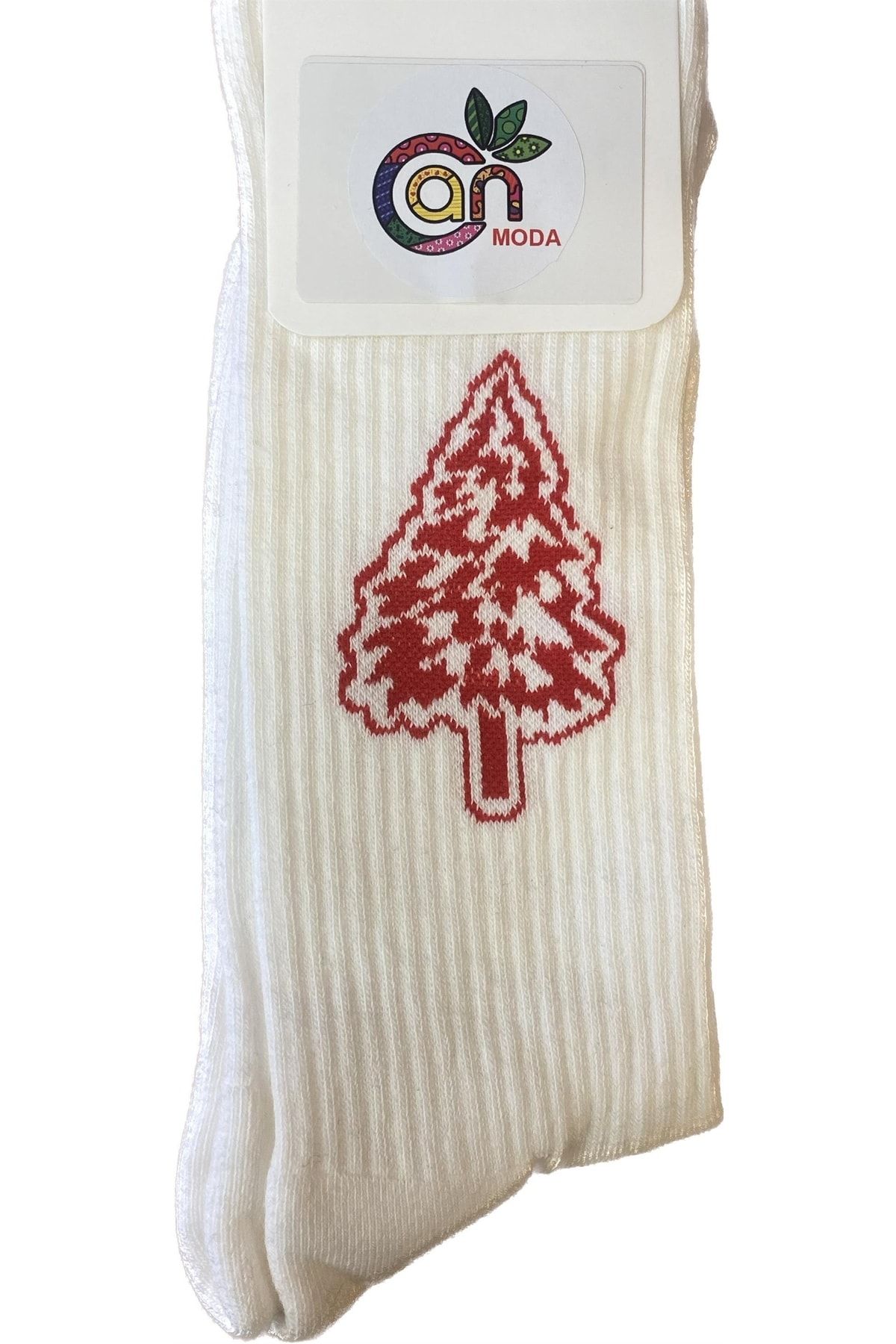 CANMODA Happy Desenli Renkli Çorap (36-43) - Ağaç