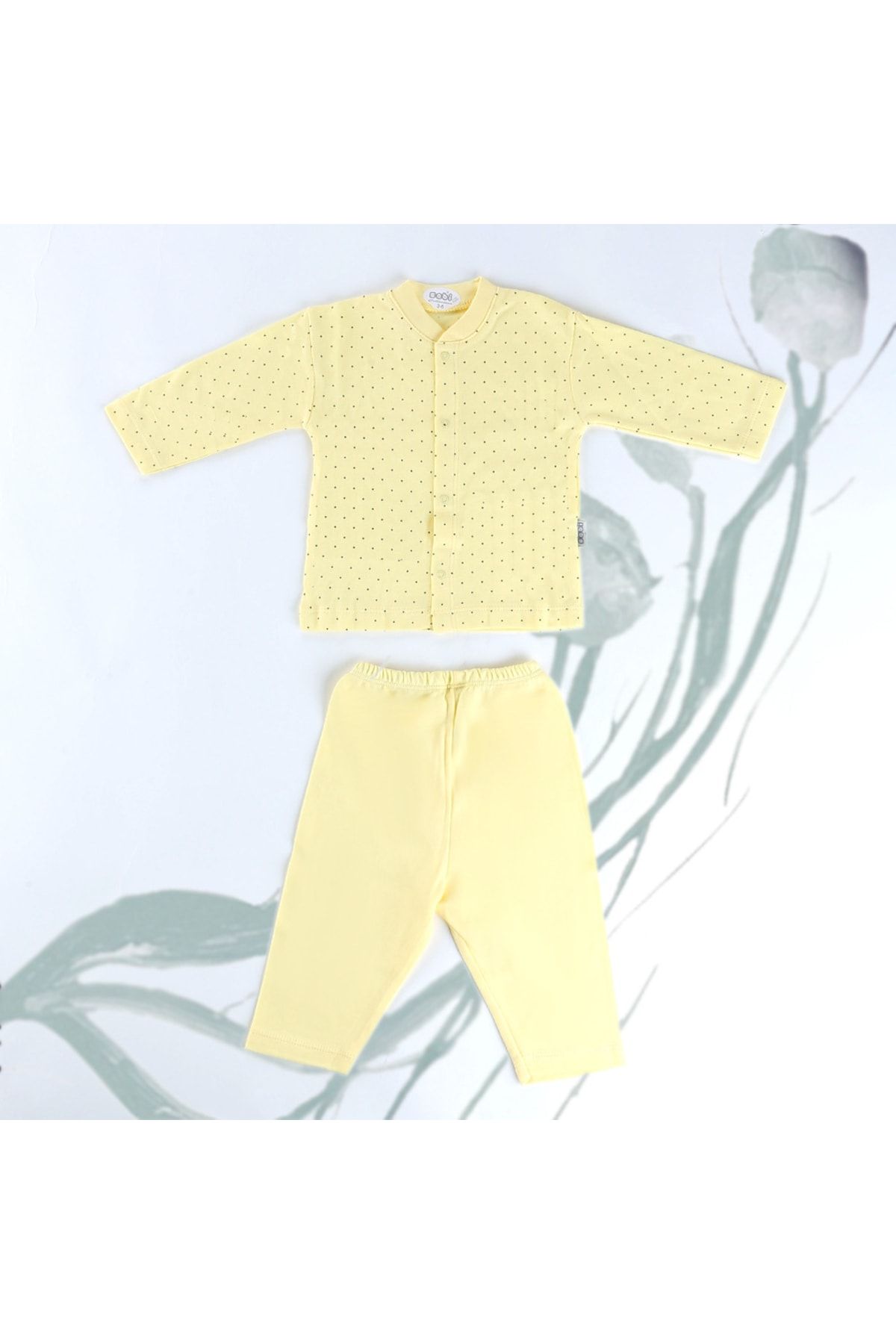 Sebi Bebe Unisex Bebek Pijama Takımı Nokta Puantiyeli Pamuklu