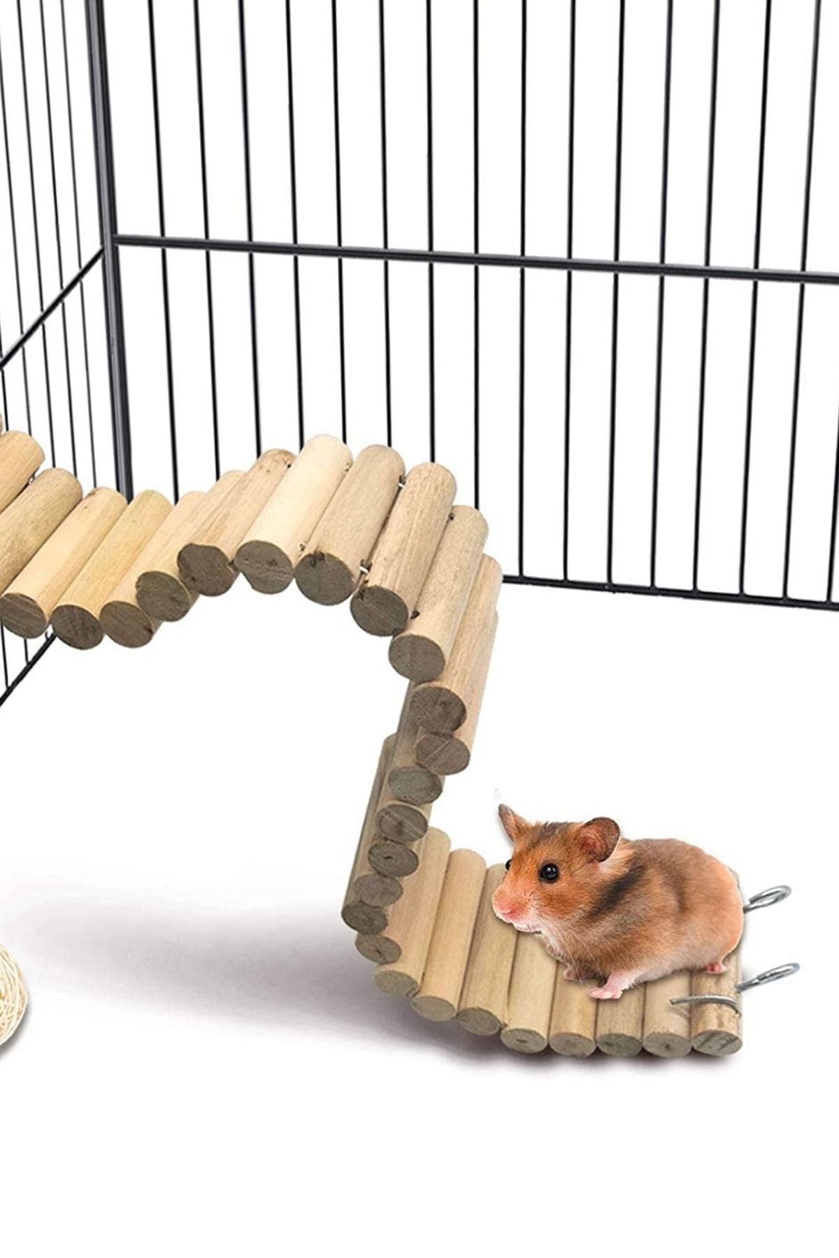 Alyones 2 Adet Ahşap Hamster Merdiveni Bükülebilir Uzun Tırmanma Merdiveni Evcil Hayvan Kafes Aksesuarları
