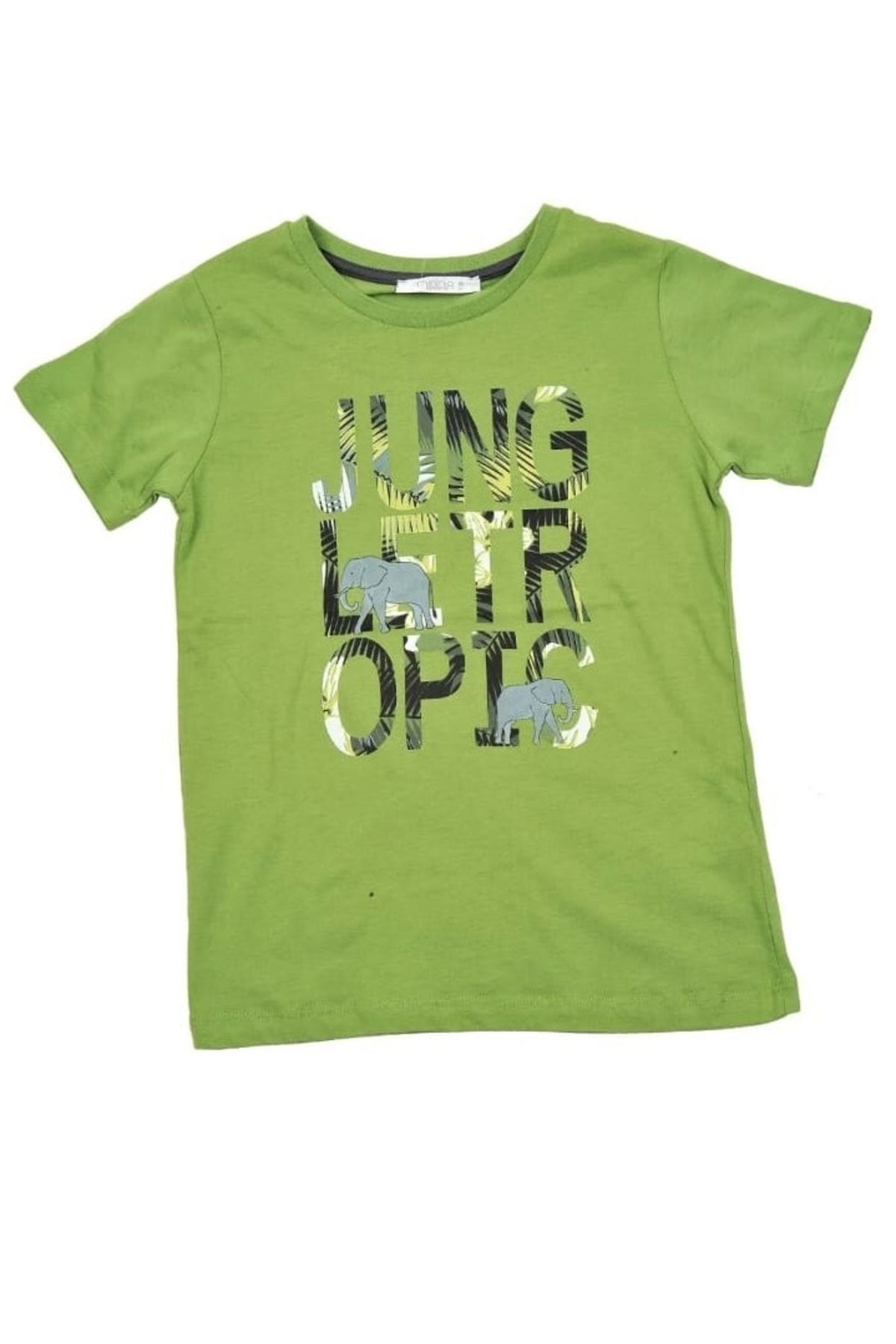 Zeyland Erkek Çocuk %100 Pamuk Cotton Yeşil Renk Tropical Jungle T-shirt (5-14YAŞ)