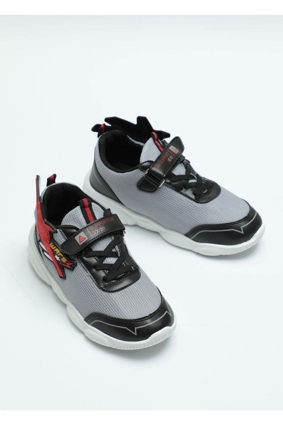 Gezer Erkek Çocuk Spor Siyah Sneakers Kaydırmaz Tabanlı Cırt Cırtlı Ayakkabı 1524895936