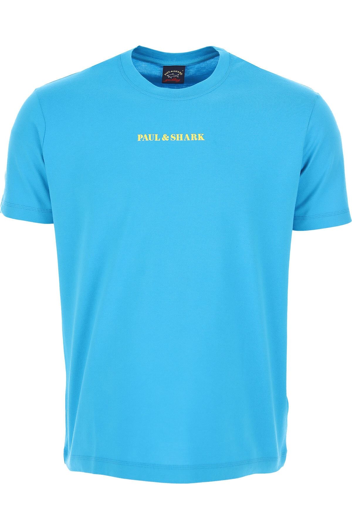 Paul&Shark Erkek Logolu Basic Regular Fit Kısa Kollu Turkuaz T-shirt 23411014-750