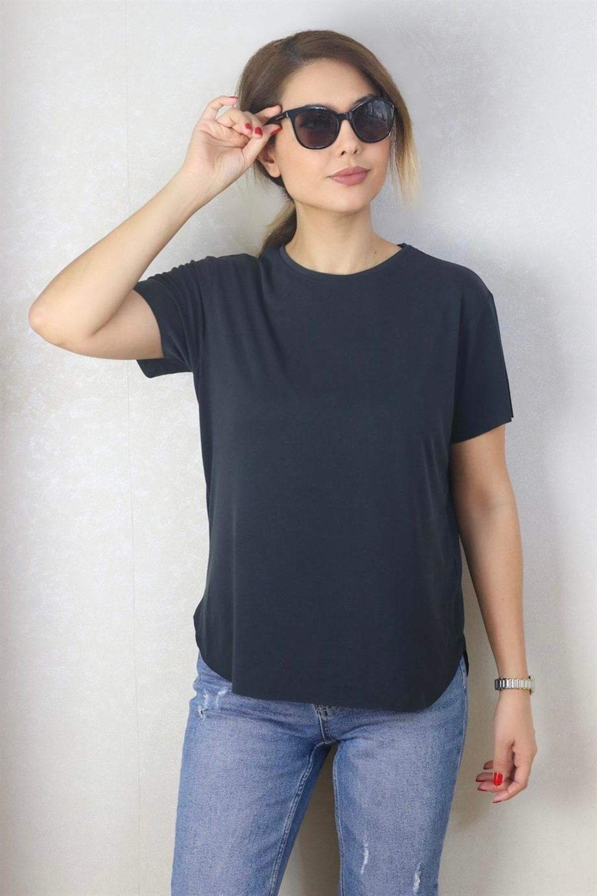 Ritnice Kadın %100 Modal Lazerkesim T-shirt