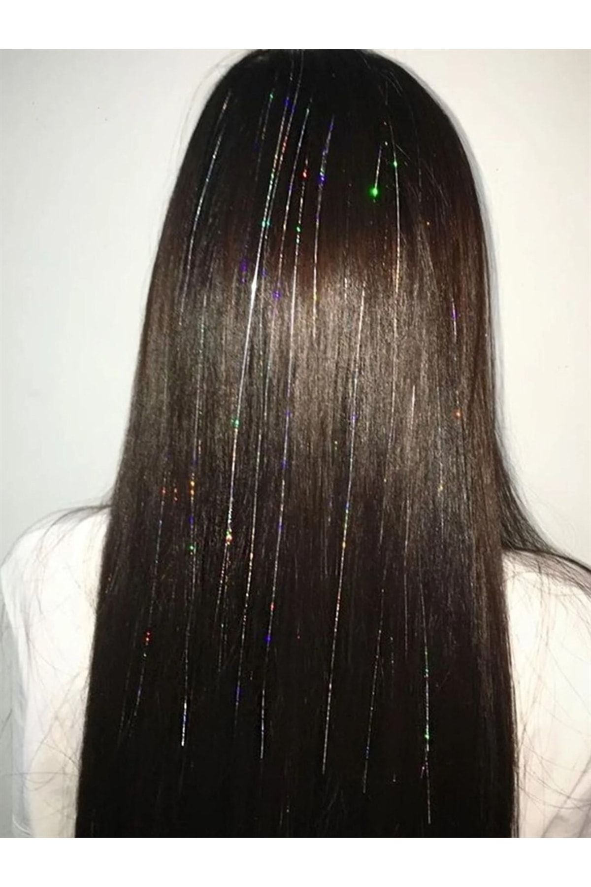 Planet Butik Saç Işıltısı Postiş 50 Cm Tinsel Hair Glitter Silver