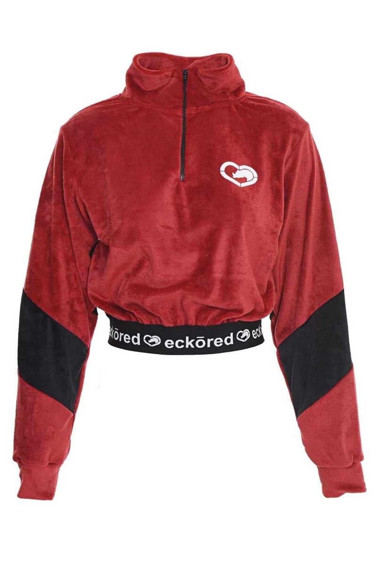 Ecko Unltd Ecko Red Sara Kadın Kadife Fermuarlı Sweatshirt