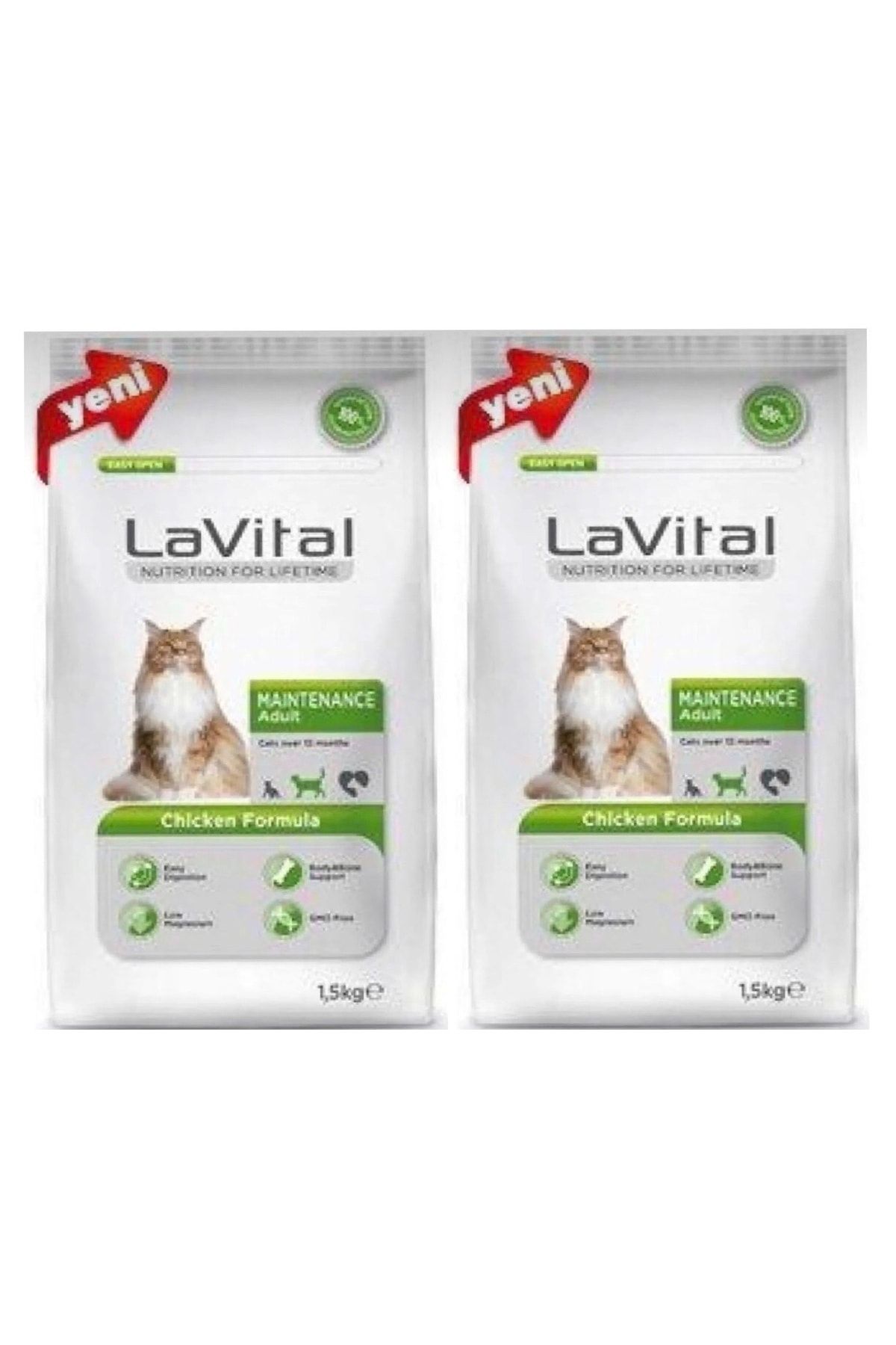 La Vital X 2 Adet Lavital Tavuklu Yetişkin Kedi Maması - 1.5 Kg
