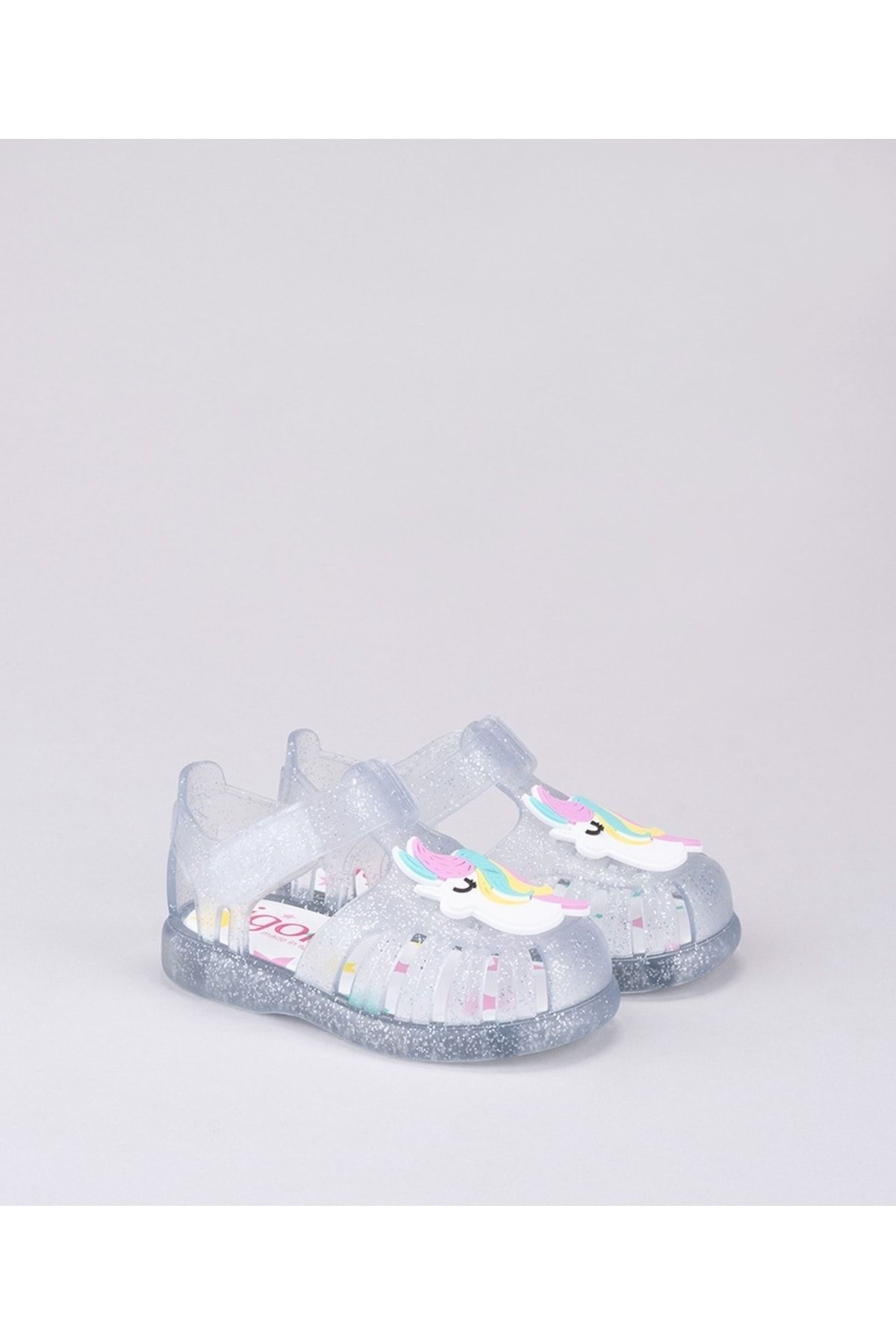 IGOR S10279 Tobby Unıcornıo Transparente Glitter Çocuk Sandalet 091