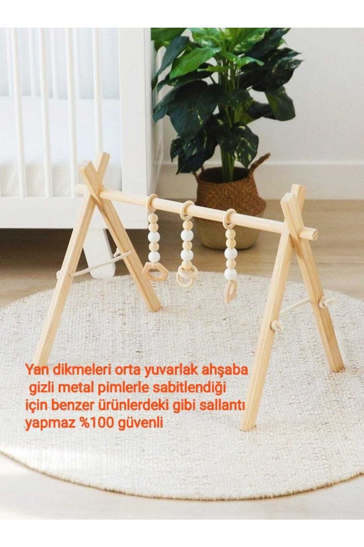 MavimCenter Doğal Ahşap Bebek Egzersiz Aleti Oyun Alanı