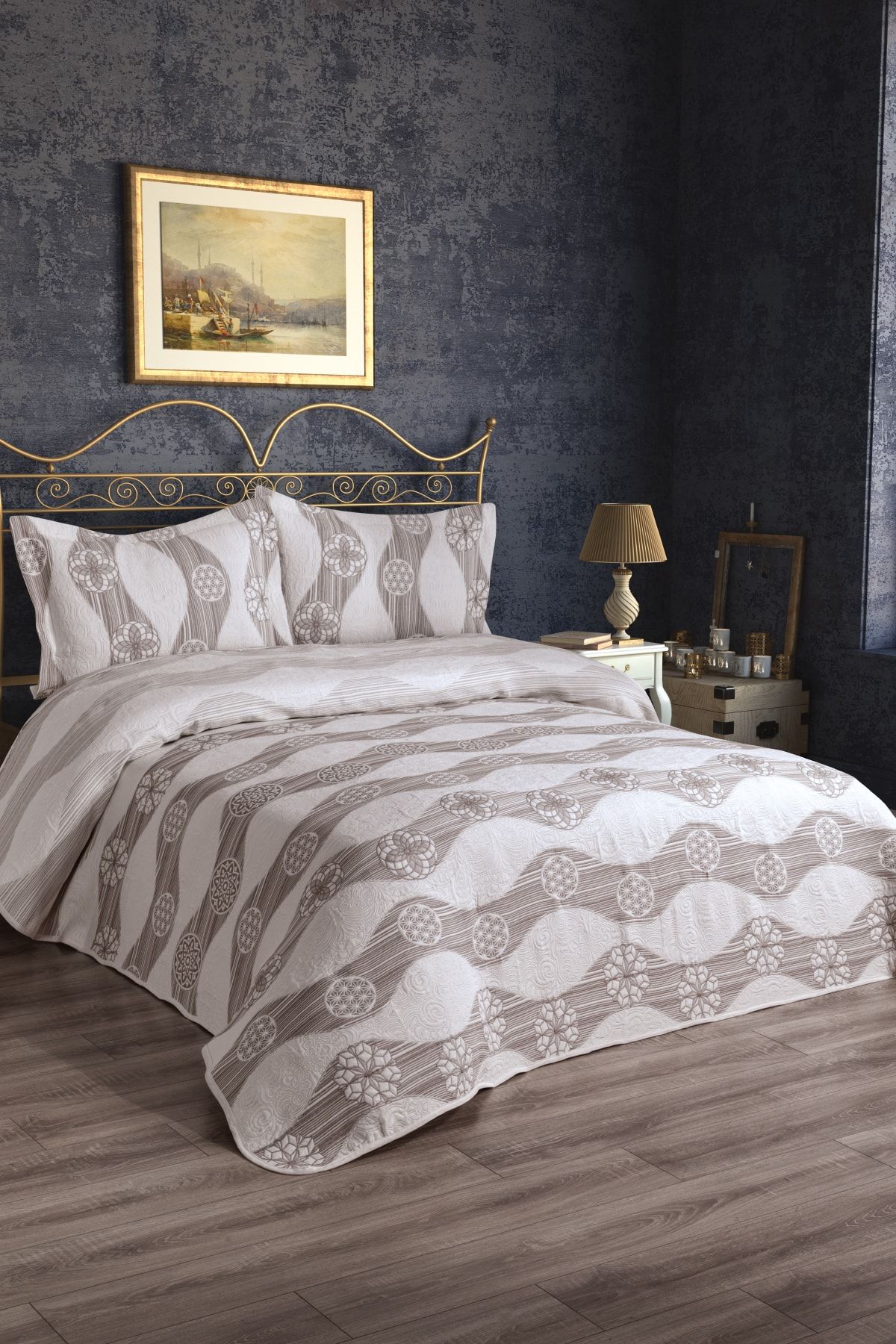 My Bed Home Collection Delüx Victoria Model Yastıklı Yatak Örtüsü Pike Takımı