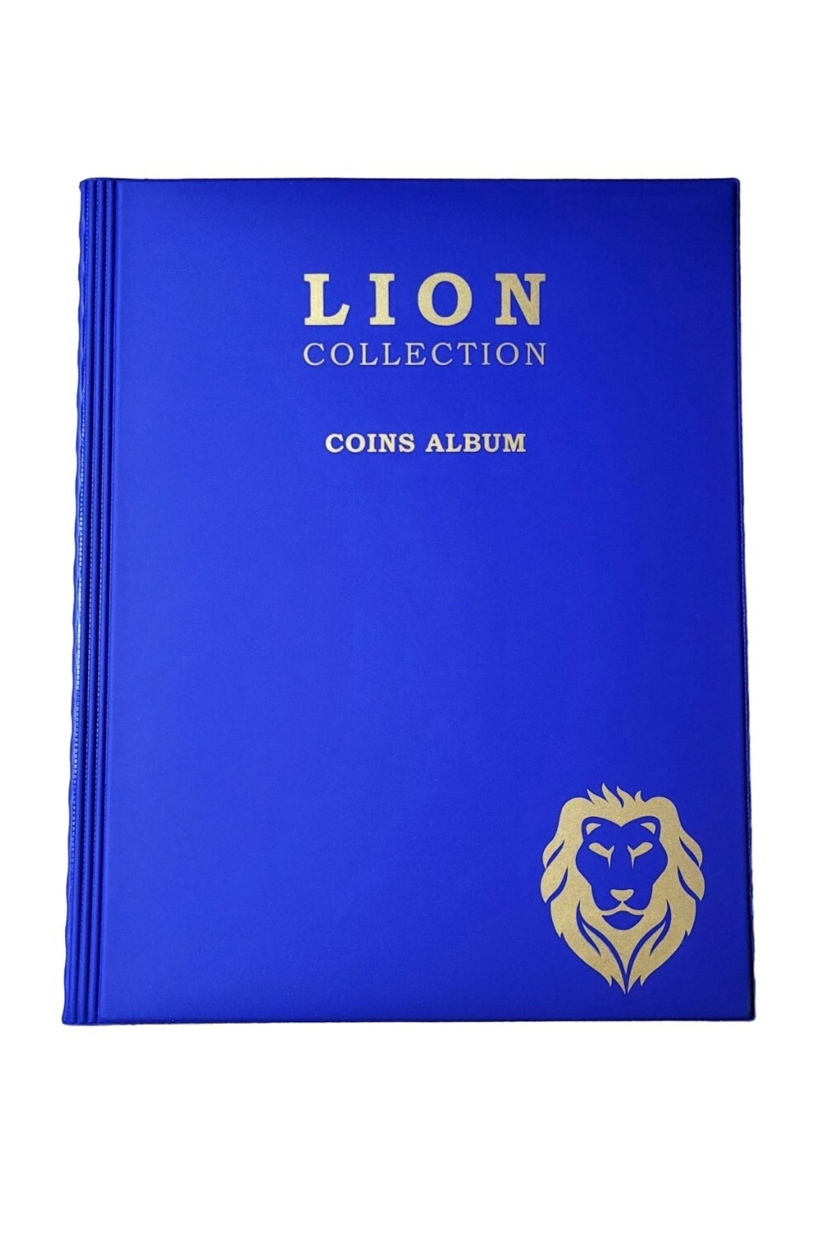 Lion 200 Gözlü, 10 Sayfalı, Kapamalı Paralar Için Madeni Para Albümü- Mavi Renk