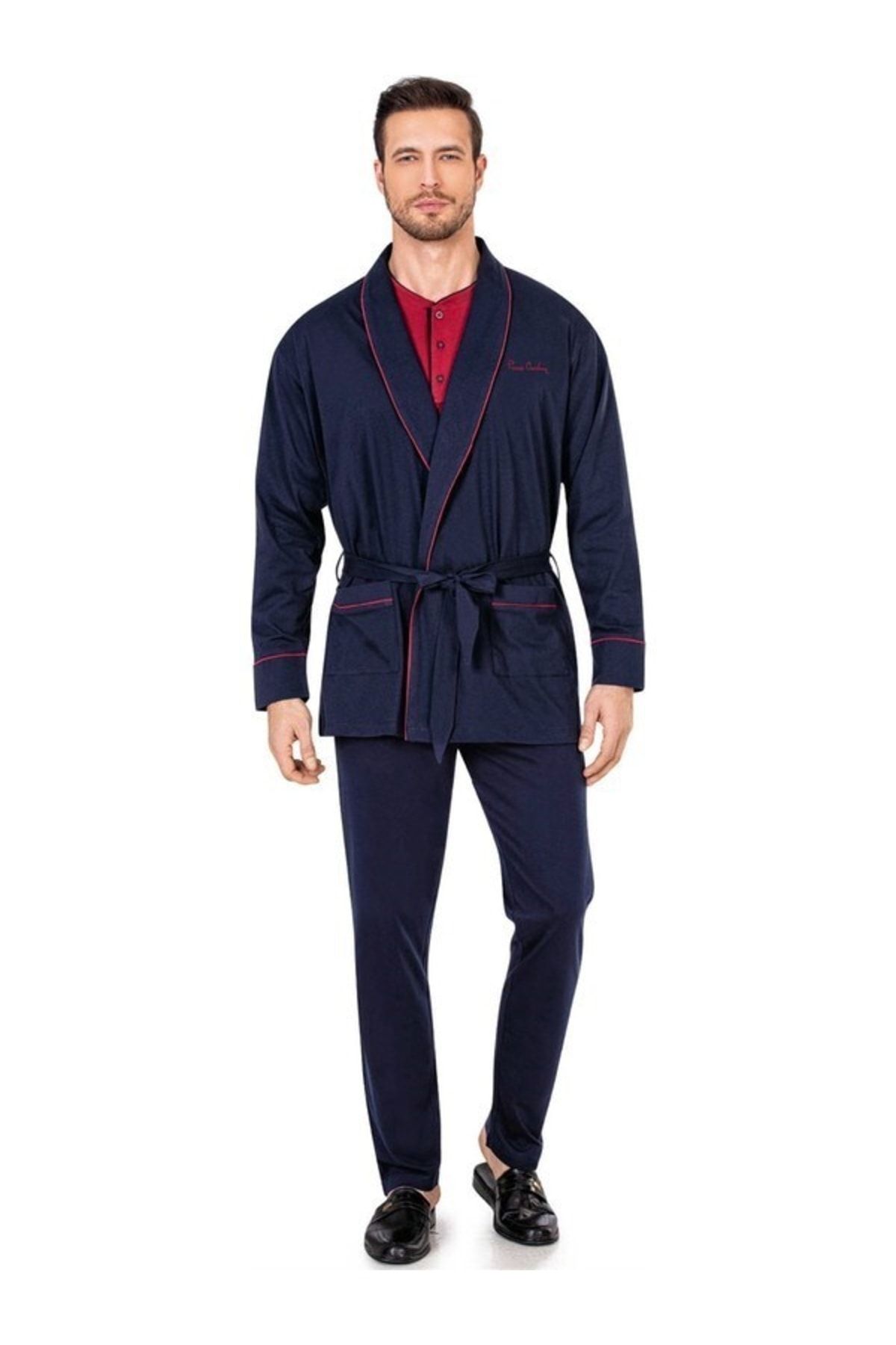 Pierre Cardin Erkek Lacivert Damat Çeyizlik Pijama Takımı 2020