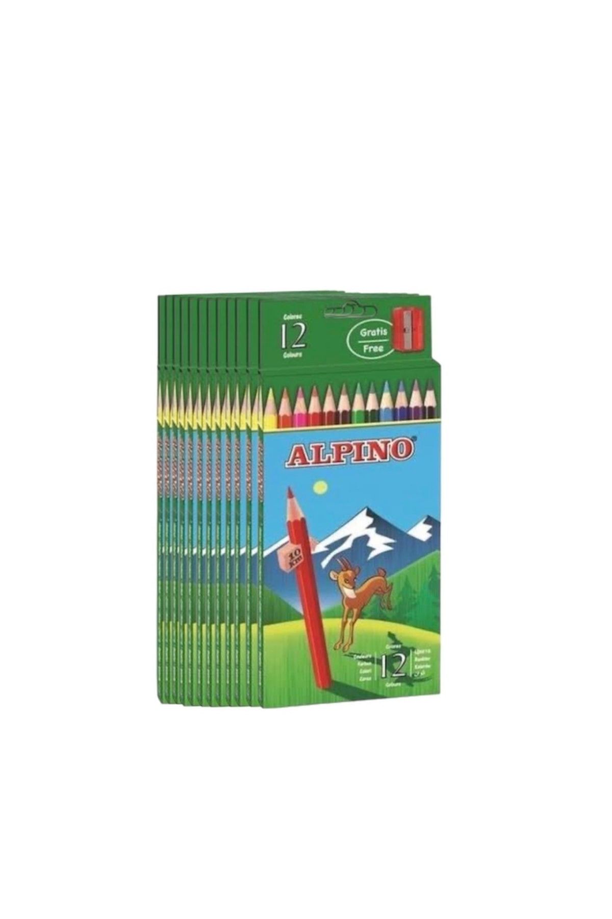 Alpino Çocuk Alpino 12 Renk Tam Boy Kuruboya (12 Li Paket )
