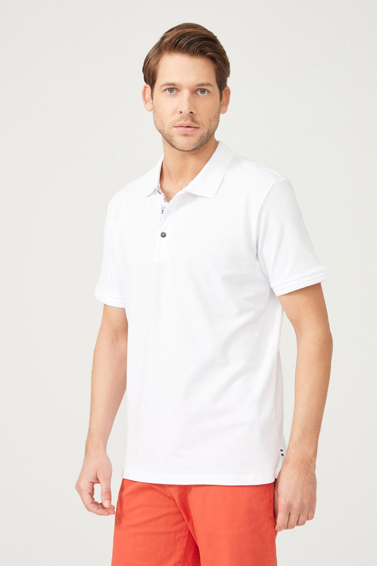 Mcl Giyim Erkek Polo Yaka T-shirt 39237 Beyaz