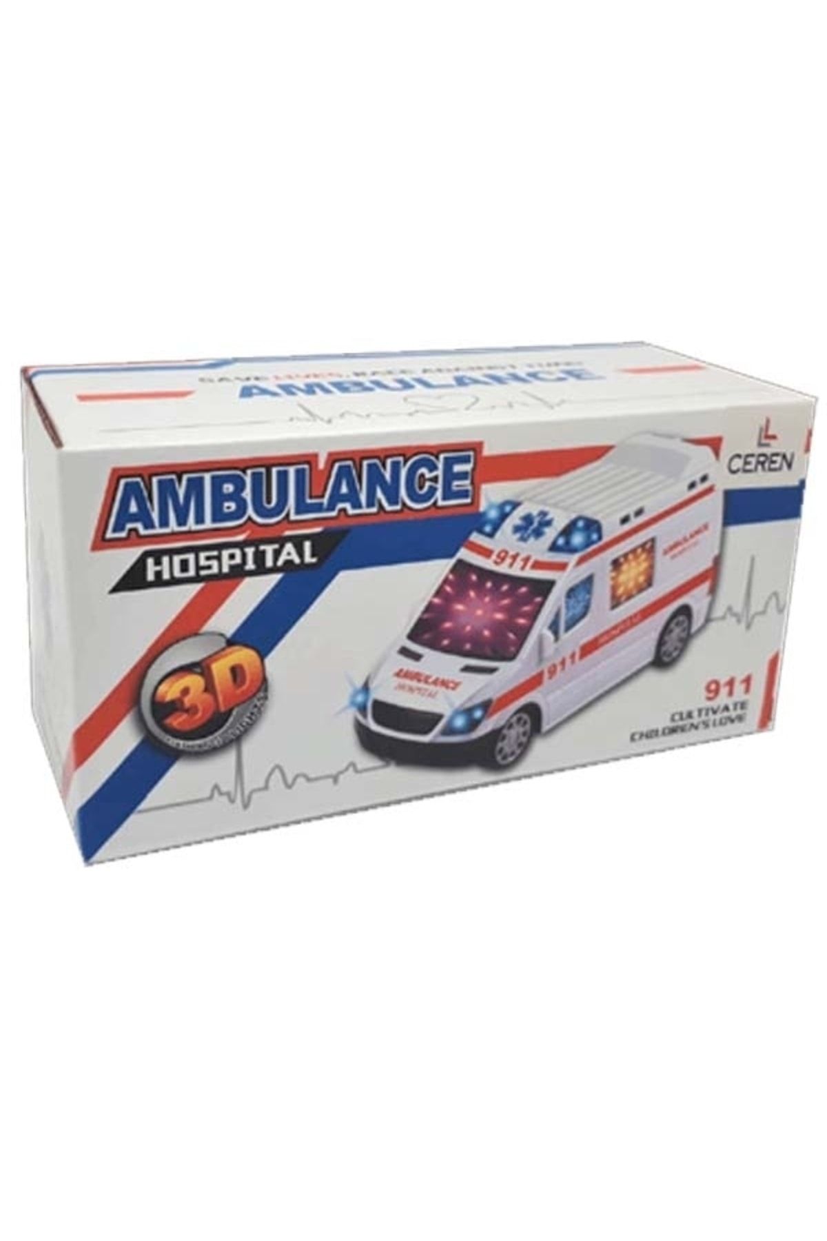 ctoy Pilli 3d Işıklı Ve Sesli Ambulans 89-1189