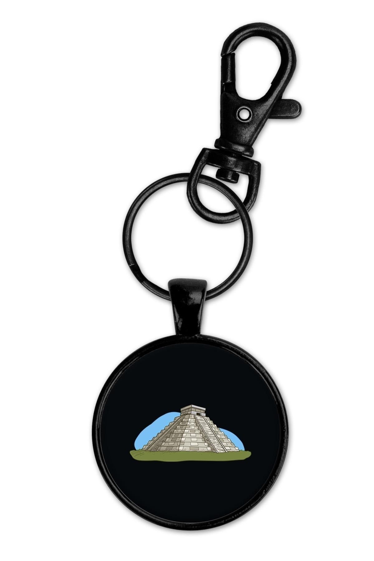 herotasarım Maya Piramidi Siyah Mat Anahtarlık Bll2273