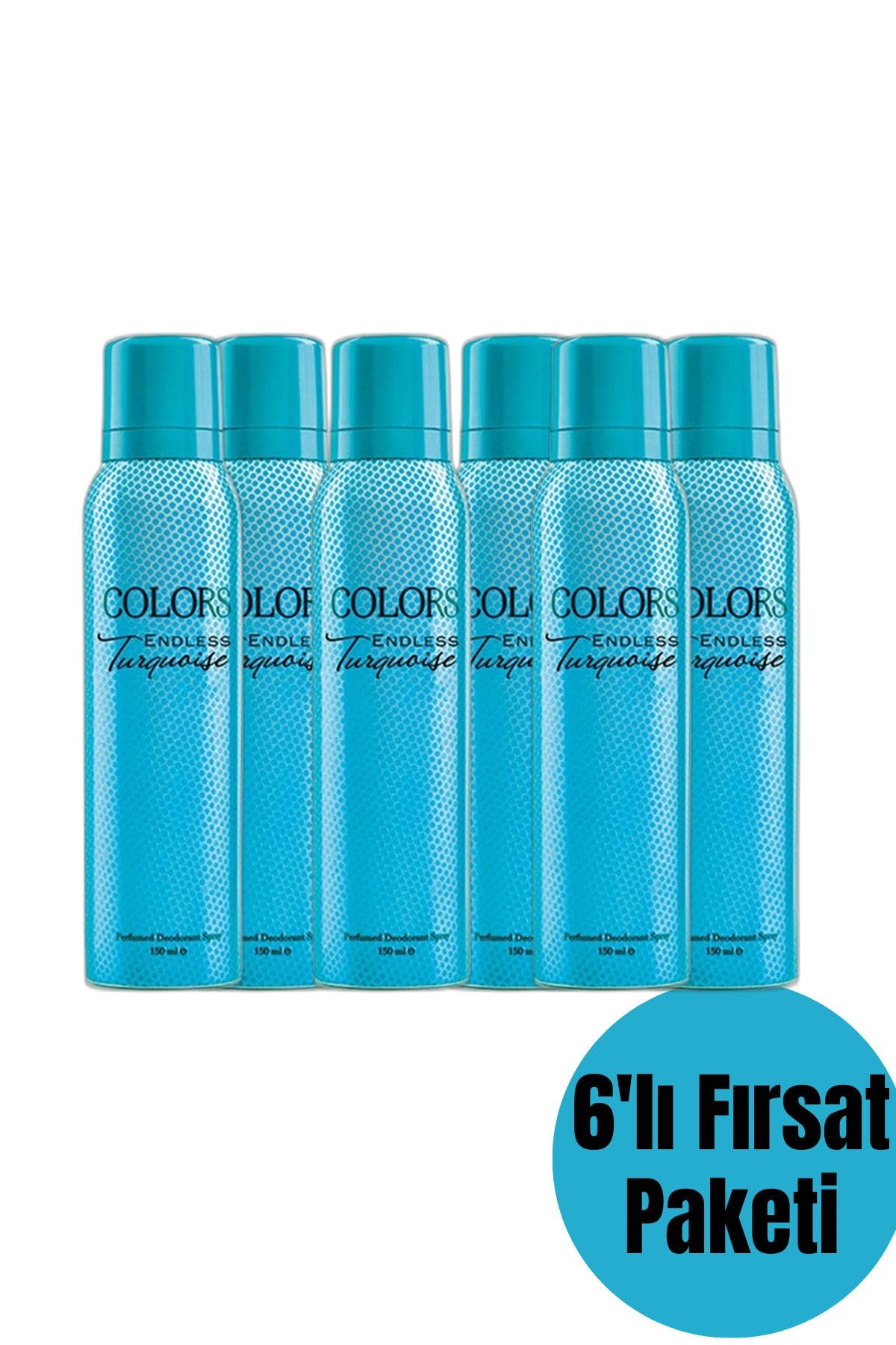 Rebul Colors Turquoise Kadın Deodorant 150ml 6x Adet