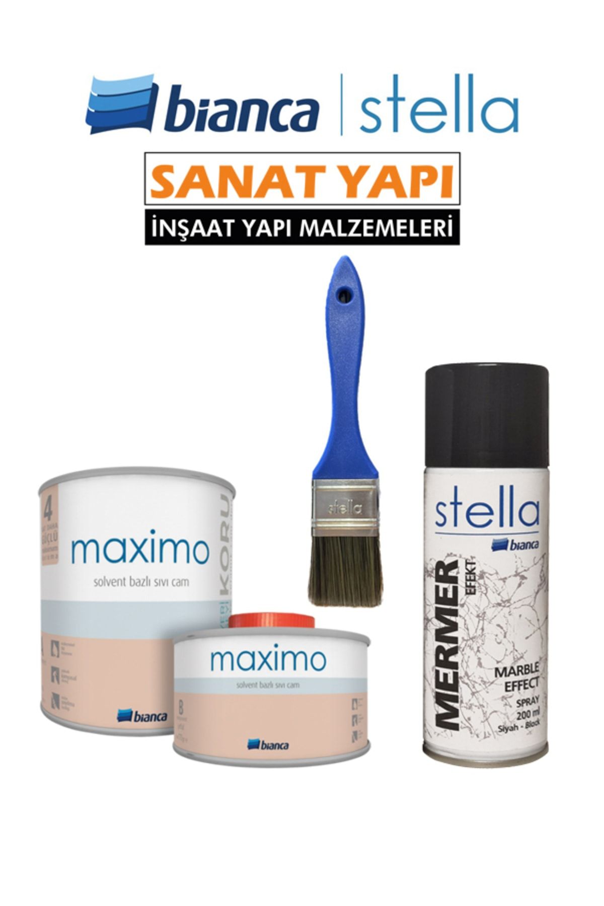 Stella Maximo Sıvı Cam Ipek Mat + Efekt Sprey+ Efekt Fırça