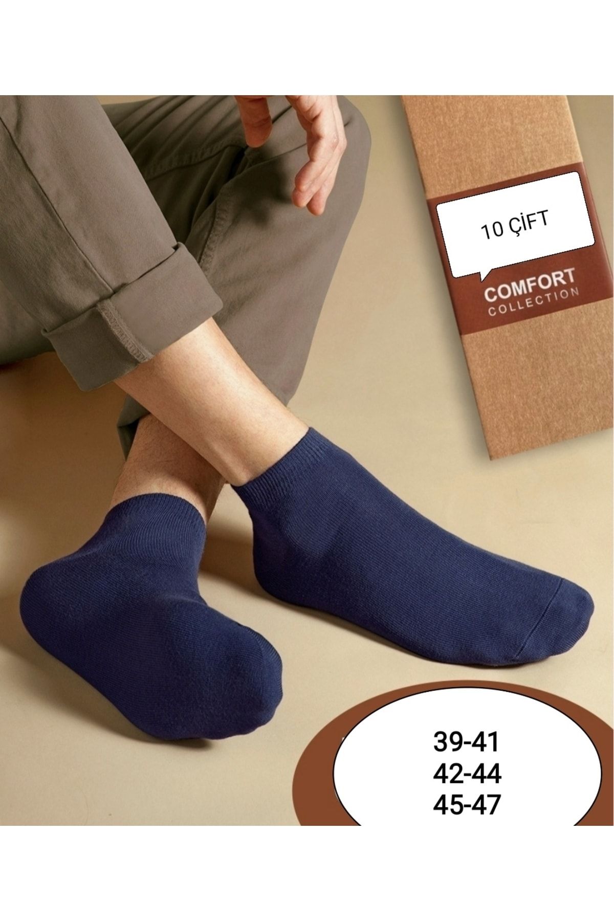 CALLAVI Lacivert Patik Penye Çorap 10 Çift