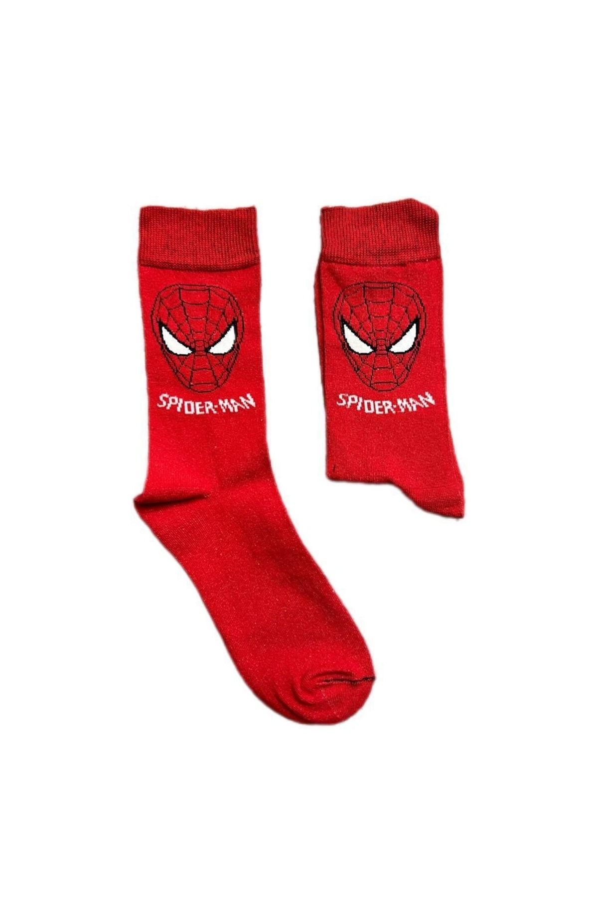 Kuzgunshop Örümcek Adam (spider Man) Kırmızı Unisex Çorap