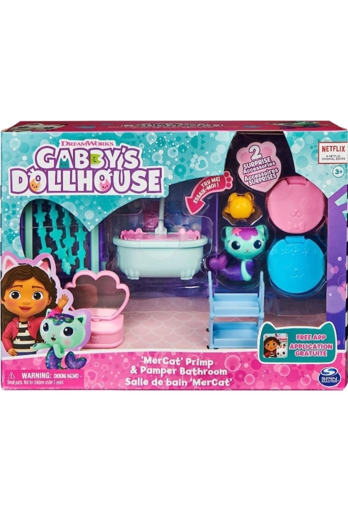 Spinmaster Gabby Gabby's Dollhouse Mercat Primp &pamper Bathroom