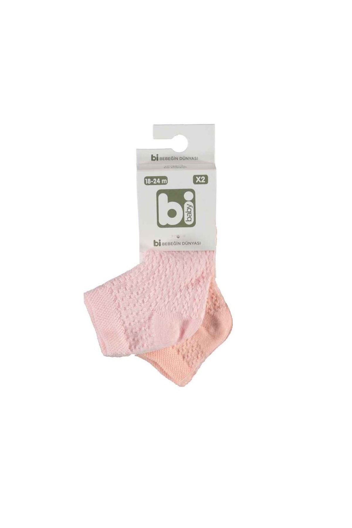 Bibaby Sarmaşık Kız Çocuk Patik Çorap-pembe/somon