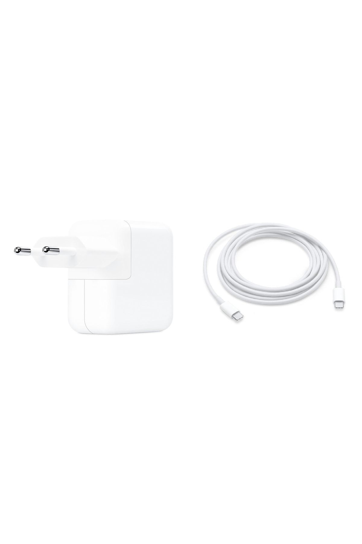 Apple 30 W Usb-c Güç Adaptörü - My1w2tu/a + Usb Type-c To Usb-c Şarj Kablosu - 2m - Mll82zm/a Seti