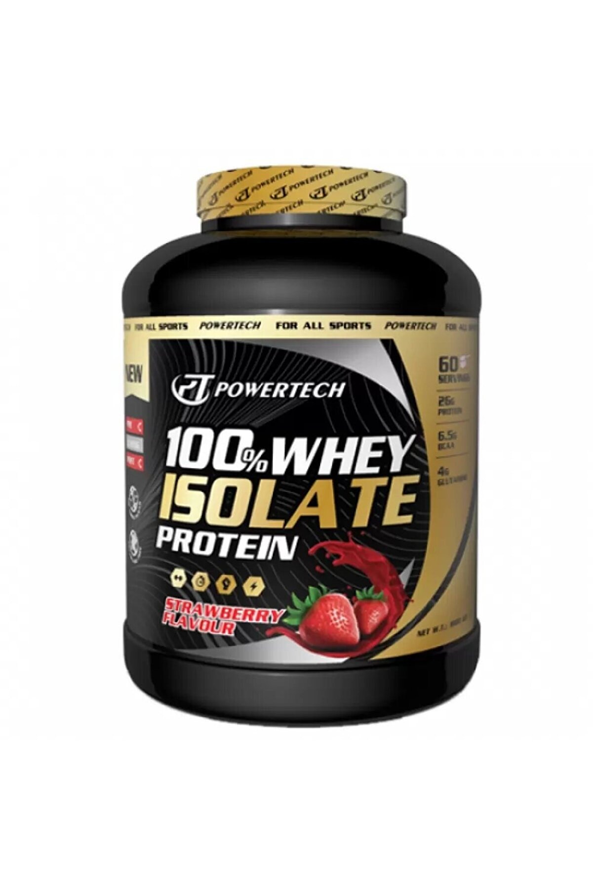 POWERTECH %100 Isolate Whey Protein Tozu (çilek Aromalı-1800 Gr)