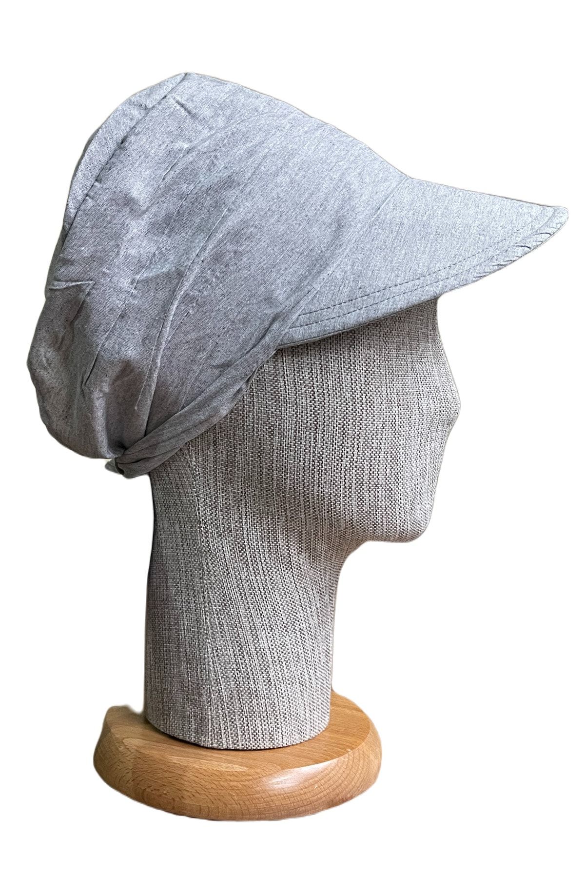 Rupen Kraft Bağlamalı Safari Kadın Şapkası Eşarplı Şapka Plaj Şapkası Siperli Bandana Şapka