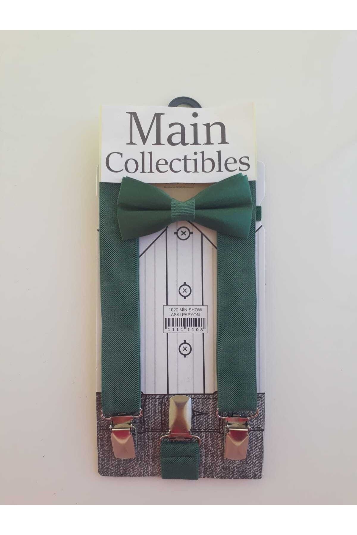 Main Collectibles 23 Nisan 19 Mayıs 29 Ekim Okuma Bayramı Yeşil Papyon Pantolon Askı Seti