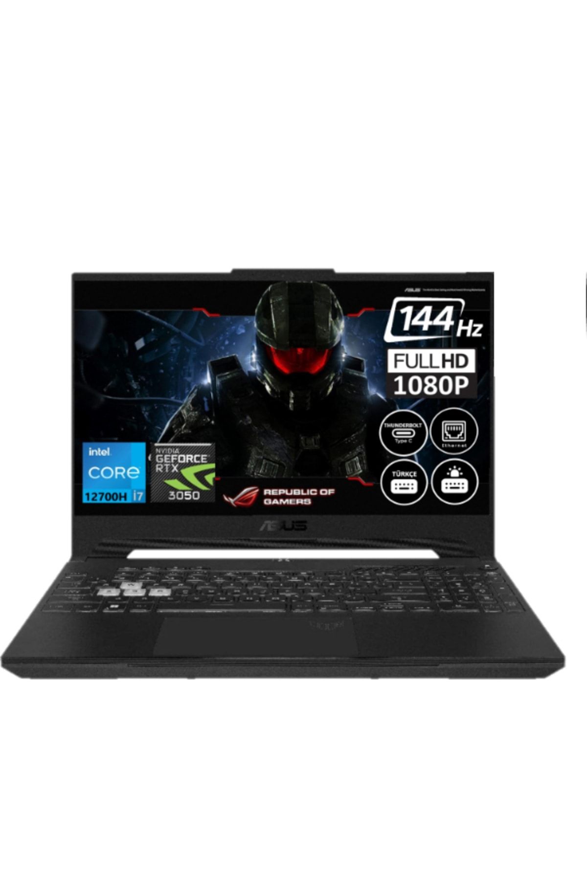 ASUS Tuf Gamıng F15 Fx507zc4 I7-12700h 16gb 1tb Ssd Rtx3050/4gb 144hz 15.6" Fhd Fdos Hn010