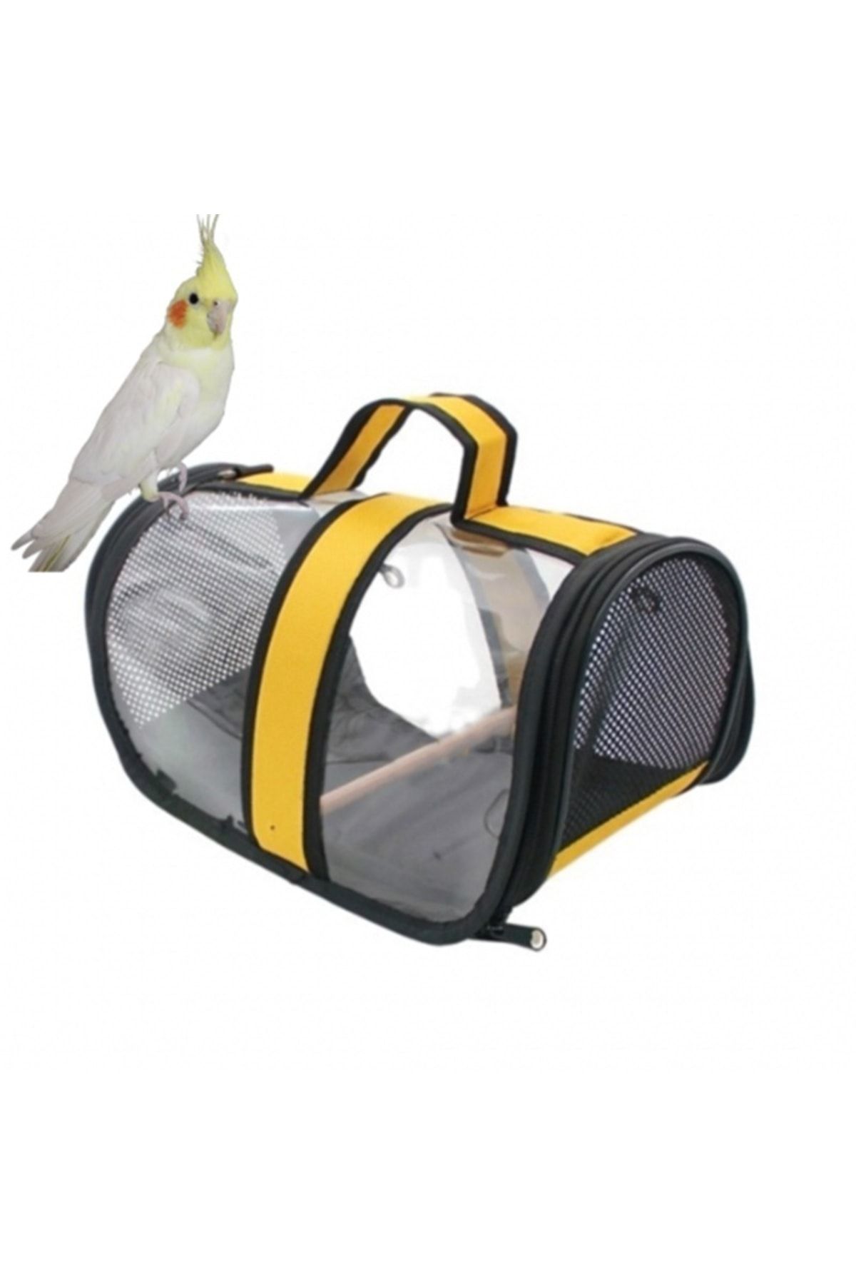 AlaPet Sultan Papağanı Taşıma Çantası (tünekli) Royal Capitano Sarı Kuş Taşıma Çantası (30cmx22cmx21cm)