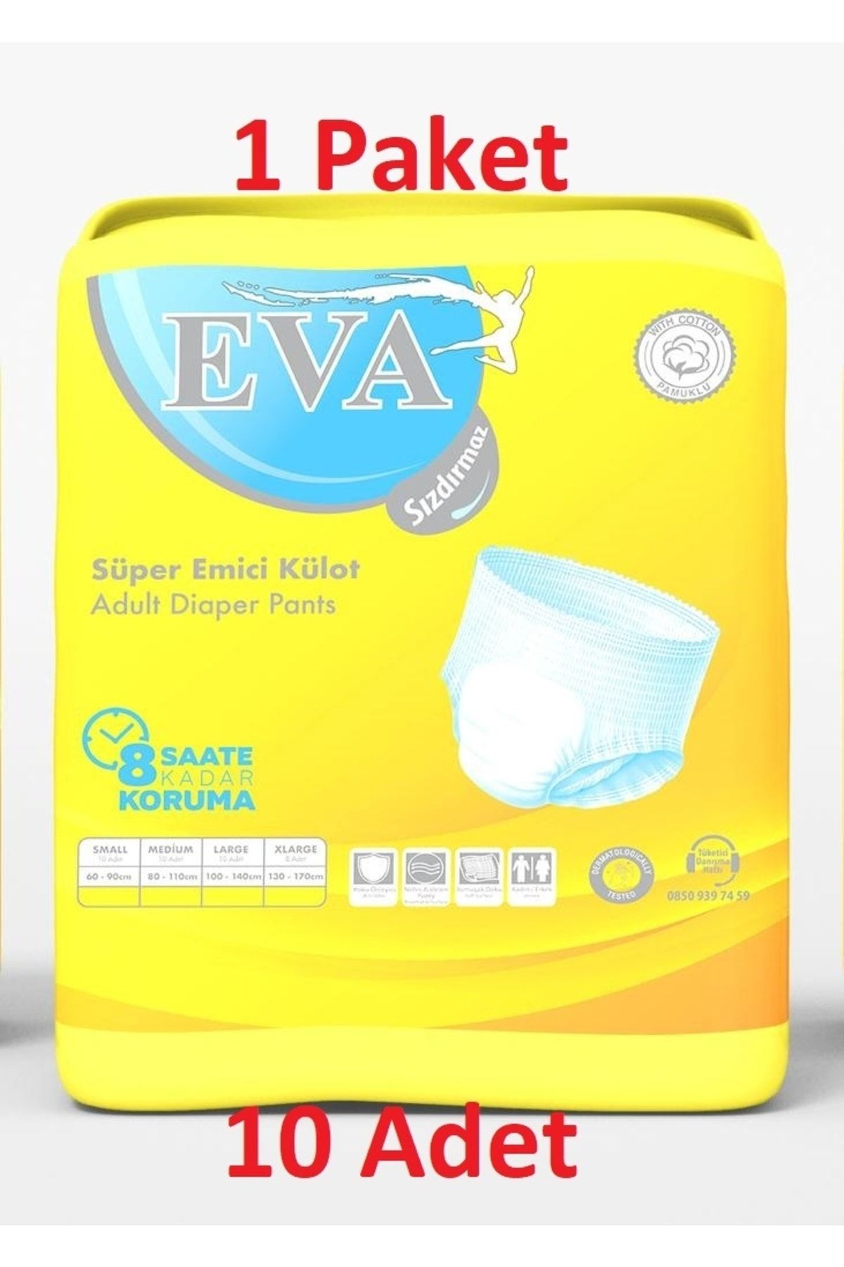 Evada Leather Eva 10lu Emici Külot Medium(80-120CM) Large(100-135CM) 1 Paket 10 Adet