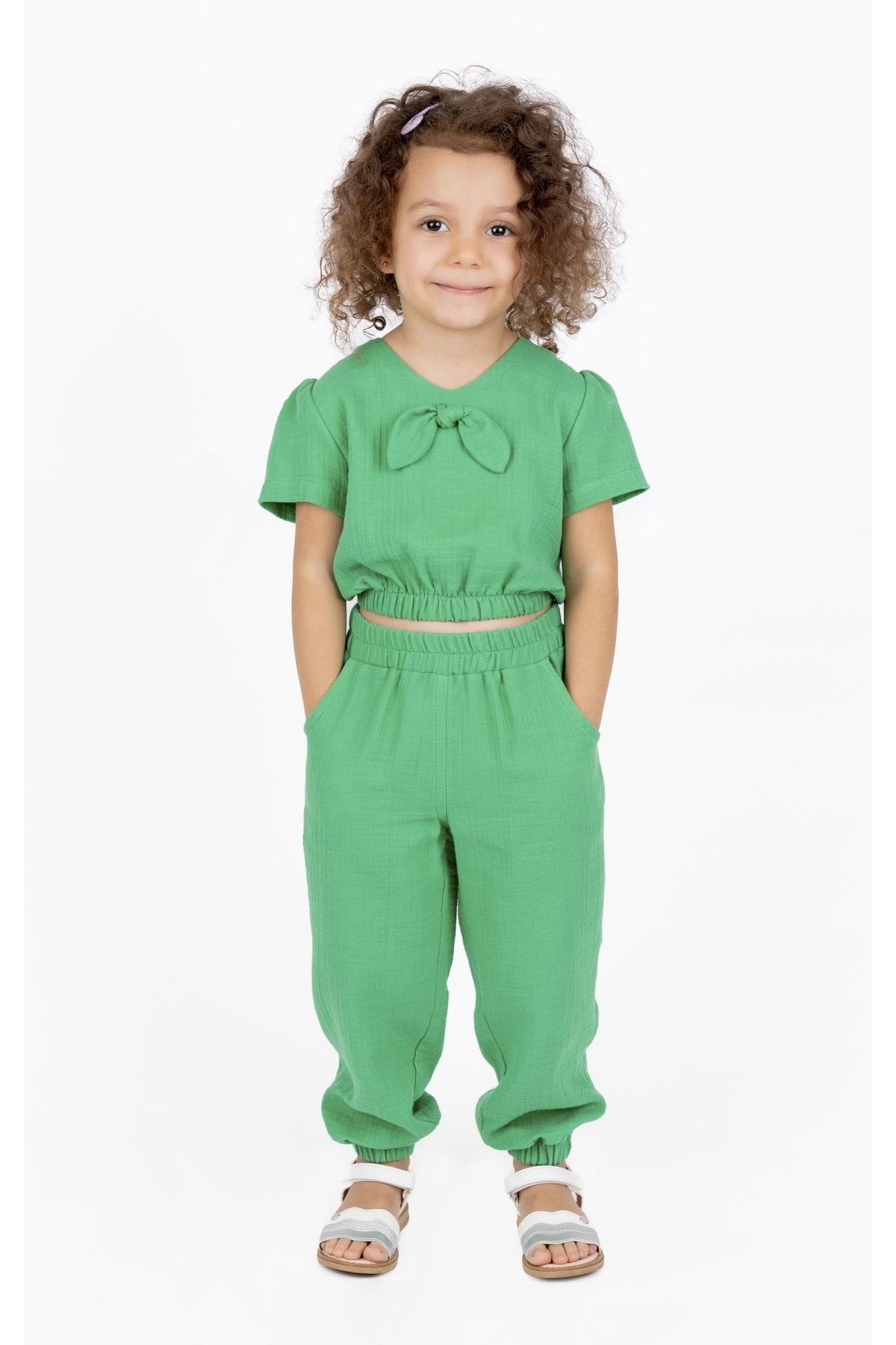best kids Kız Çocuk Yeşil Crop Bluz