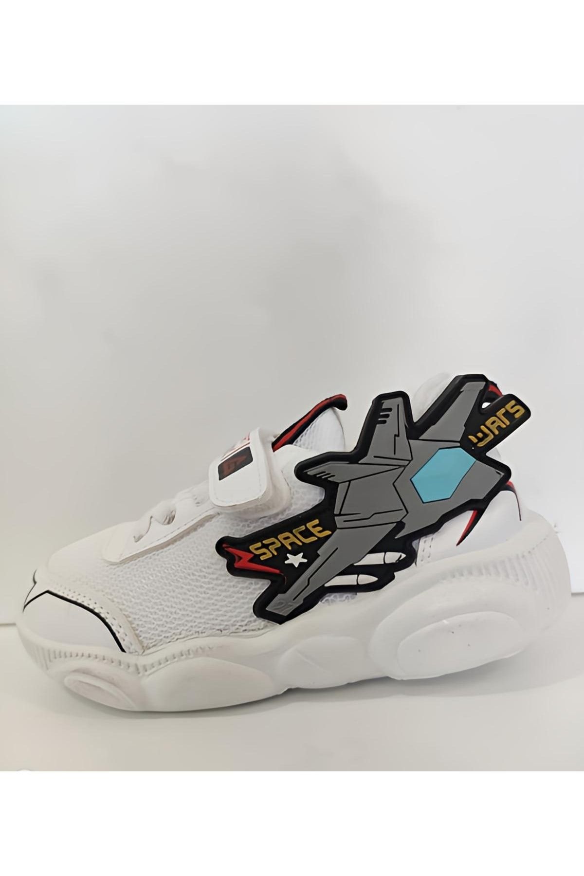 Gezer Beyaz Erkek Çocuk Spor Sneakers Kaydırmaz Tabanlı Cırt Cırtlı Ayakkabı