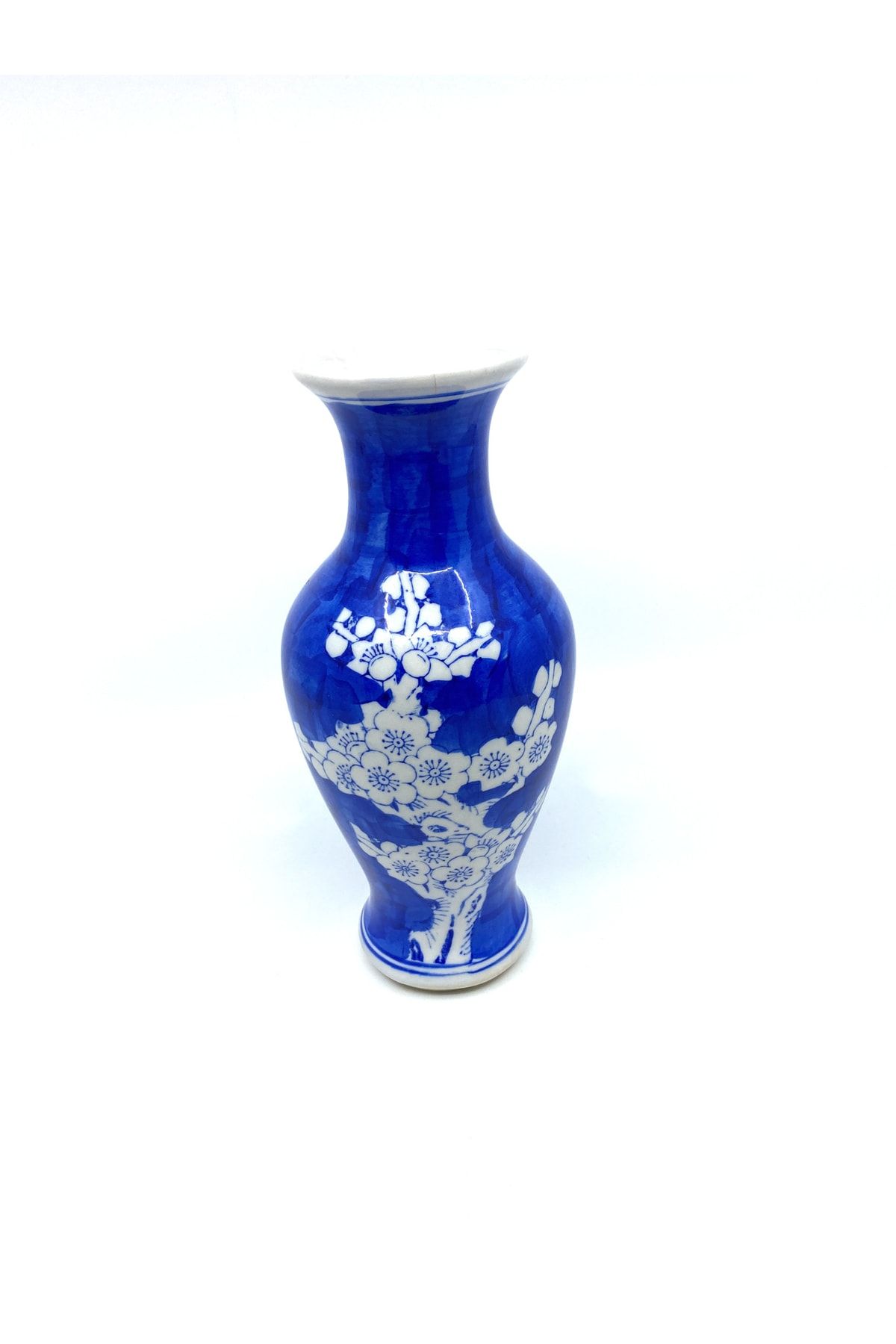 Dilşen Antika Vintage Çin Çiçekli Seramik Vazo