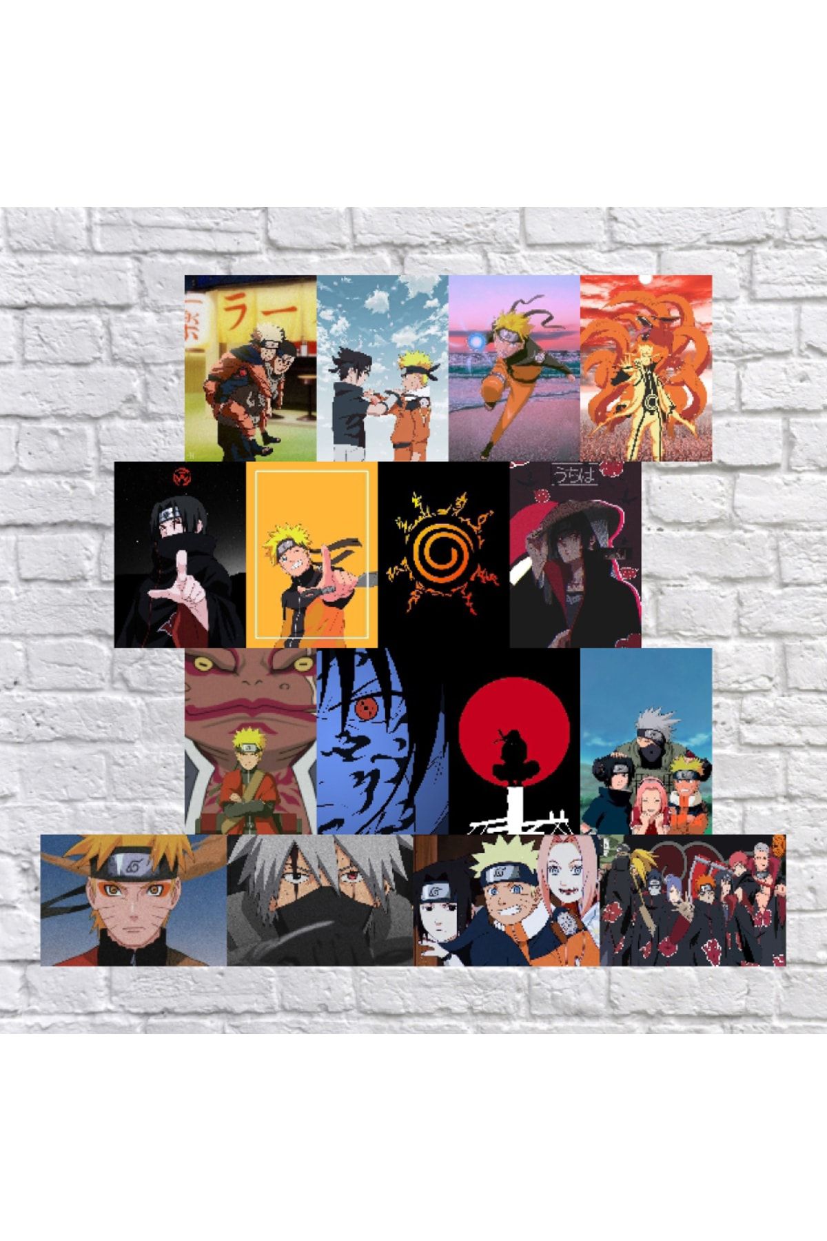 DÜKKAN DESİGN Dekoratif Duvar Kağıdı Seti Anime Naruto