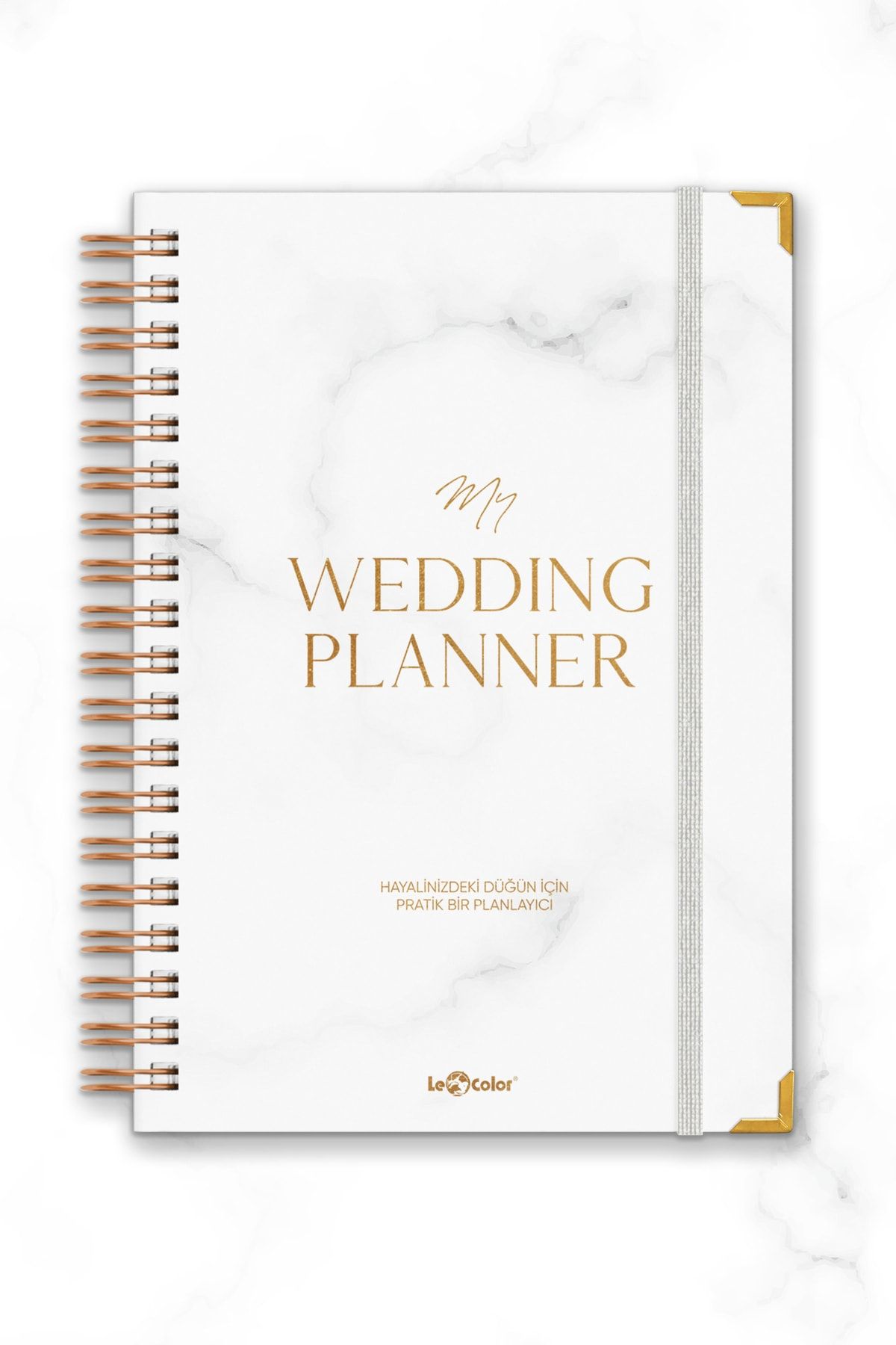 Le Color Düğün Planlayıcısı Altın Köşeli Ajanda Luxury Wedding Planner