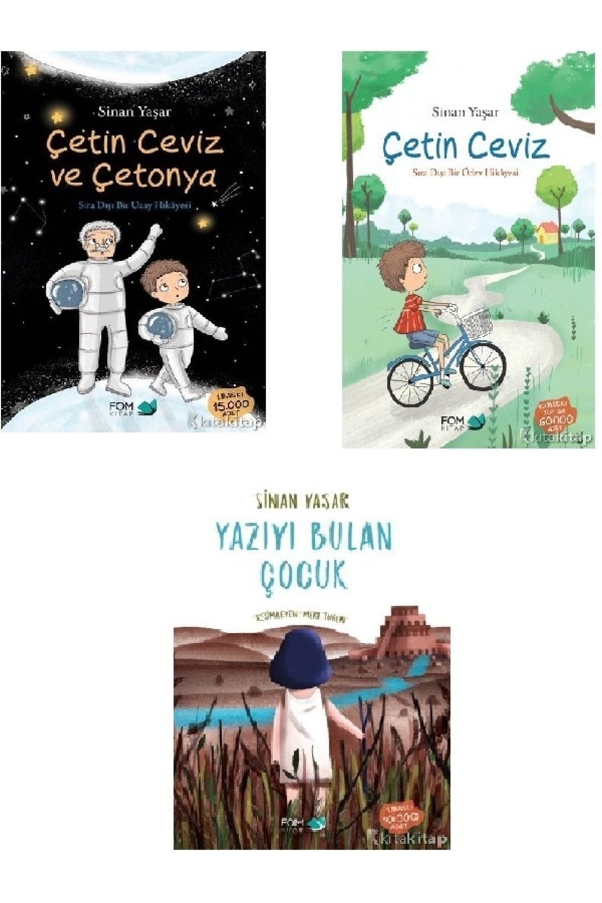 Karakarga Yayınları Çetin Ceviz - Sıra Dışı Bir Ödev - Yazıyı Bulan Çocuk - Çetin Ceviz Ve Çetonya - Sinan Yaşar 3 Kitap