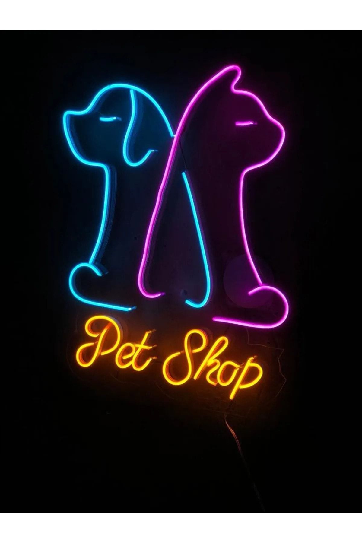 dekoraven Pet Shop Neon Tabela Dekoratif Aydınlatma (60x40cm)