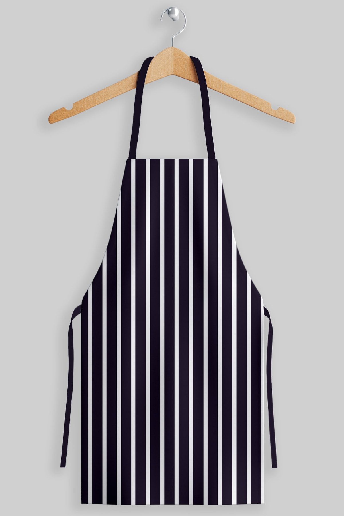AYSHOME Ays Home Büyük Ebat Lacivert Çizgili Şef Aşçı Mutfak Önlüğü (65 CM X 85 CM)