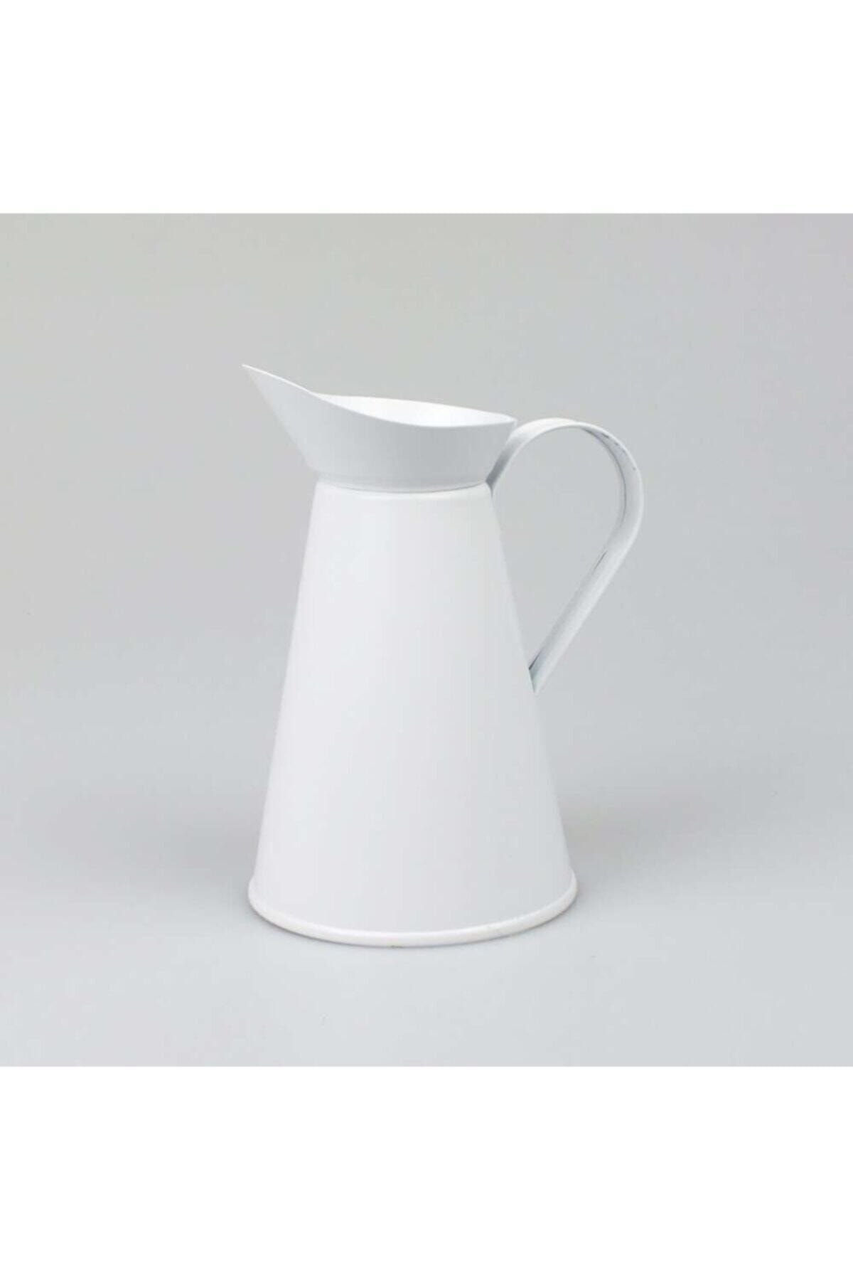Genel Markalar Metal Dekoratif Italyan Vazo Beyaz