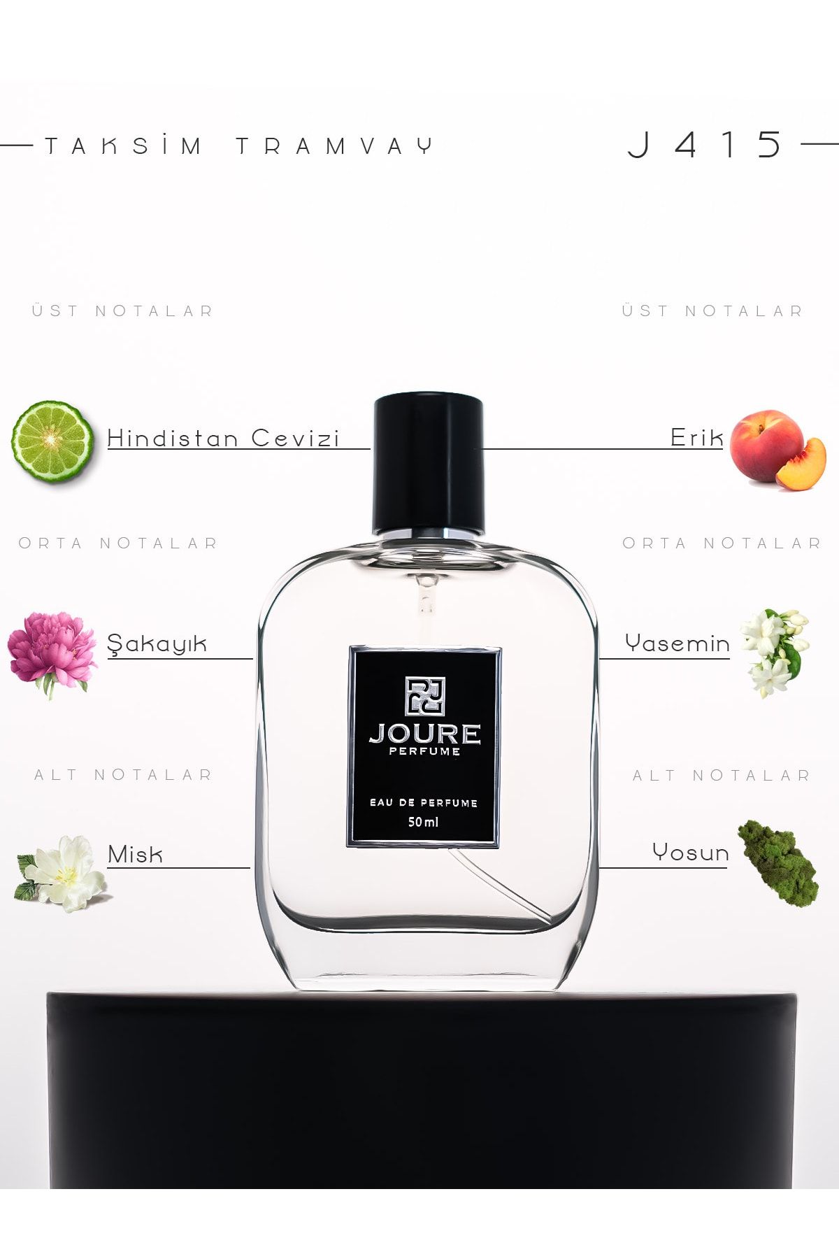 JOURE PERFUME Joure J415 - Afrodizyak Etkili Tatlı Vanilya Badem Kokulu Vanilyalı 50ml Kalıcı Edp Unısex Parfüm