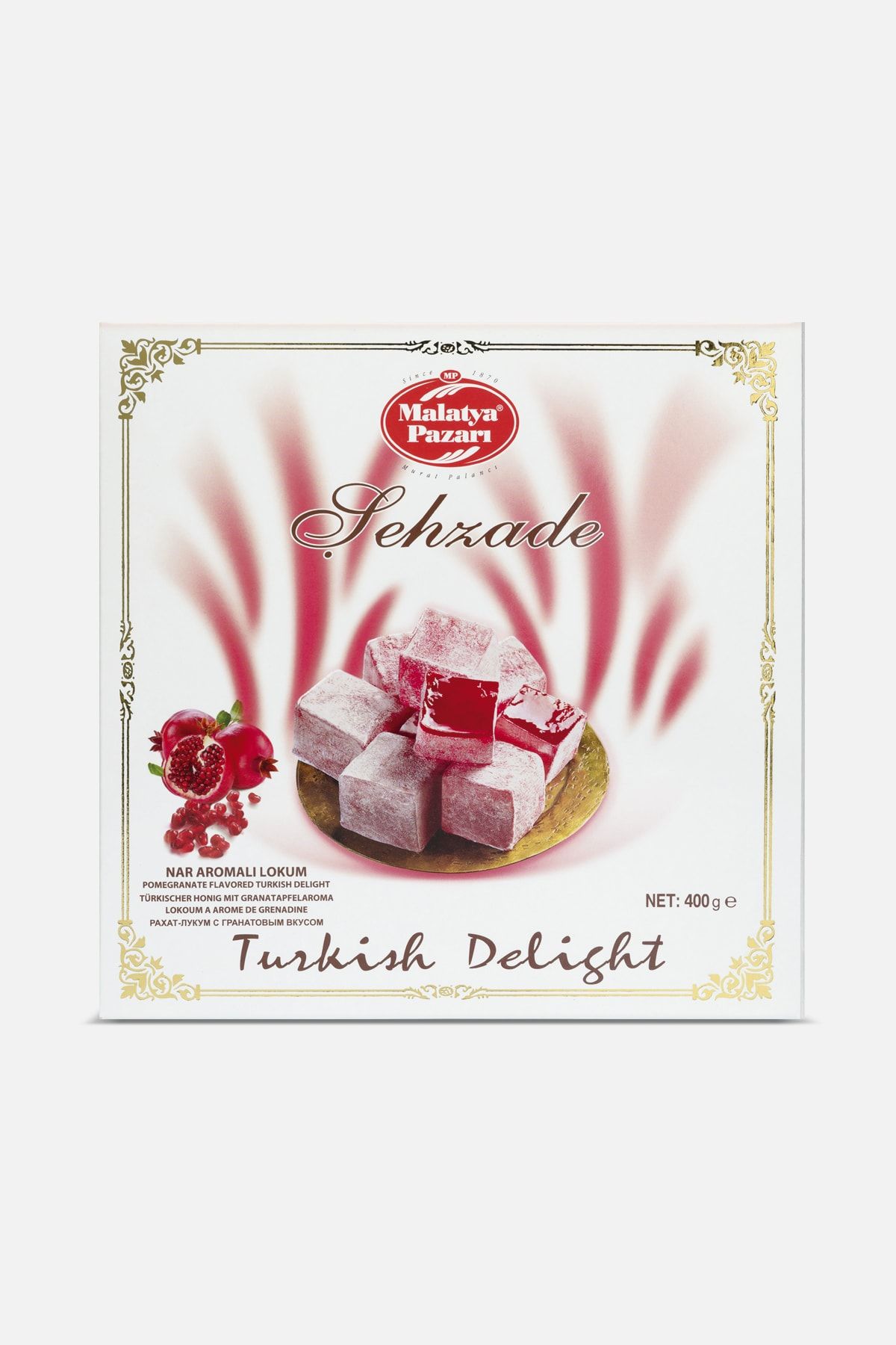 Malatya Pazarı Şehzade Nar Aromalı Lokum Kutulu 400 gr