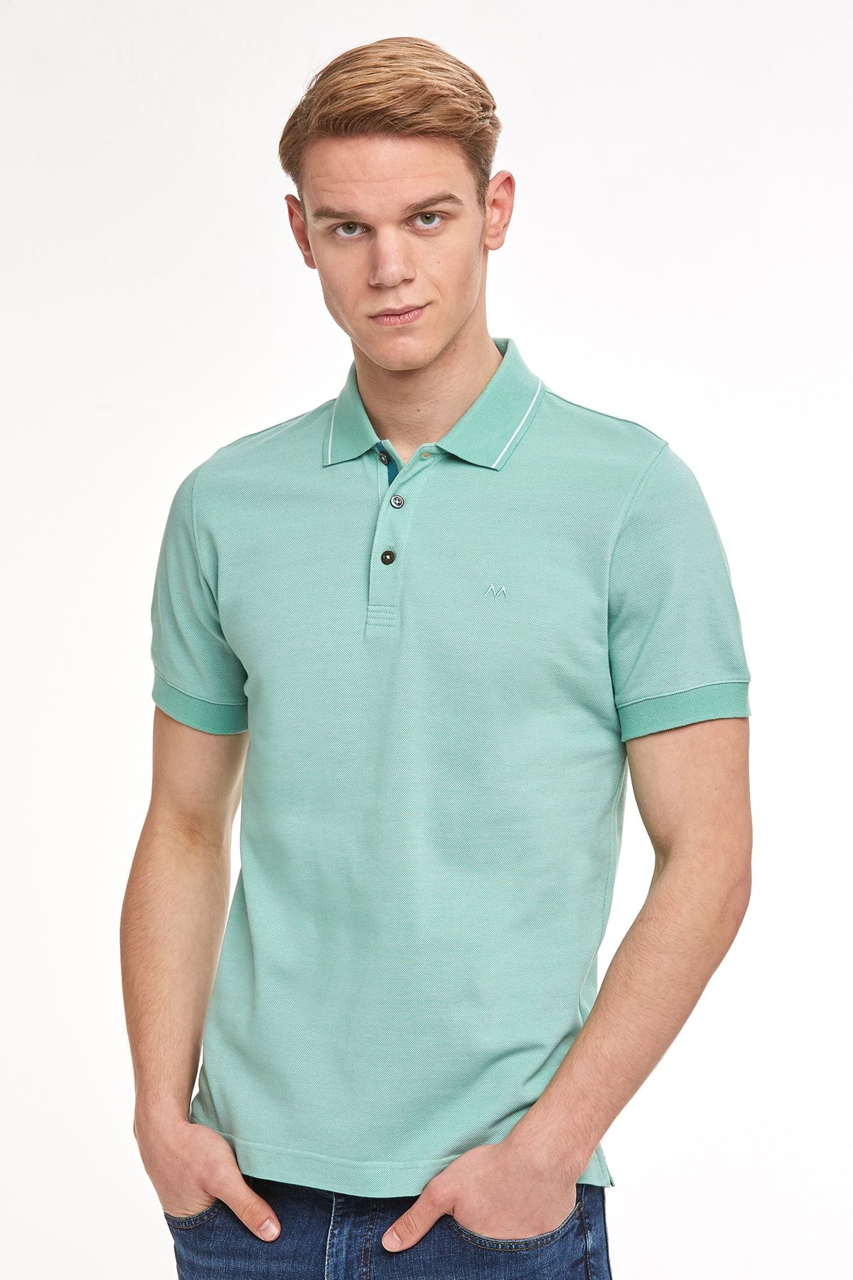 Hemington Pike Örgü Yeşil Polo Yaka T-shirt