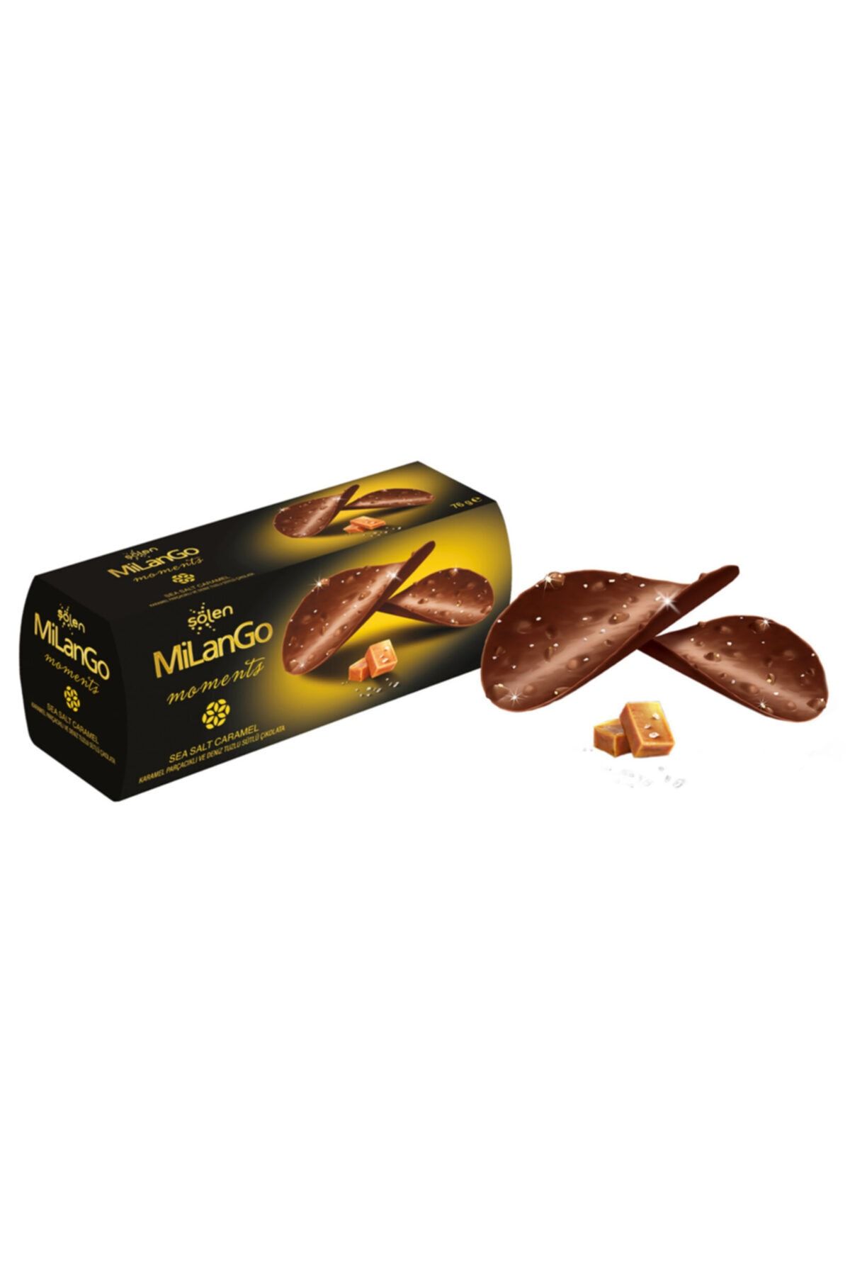 Şölen Milango Moments Karamel Parçacıklı Sütlü Çikolata 76 gr