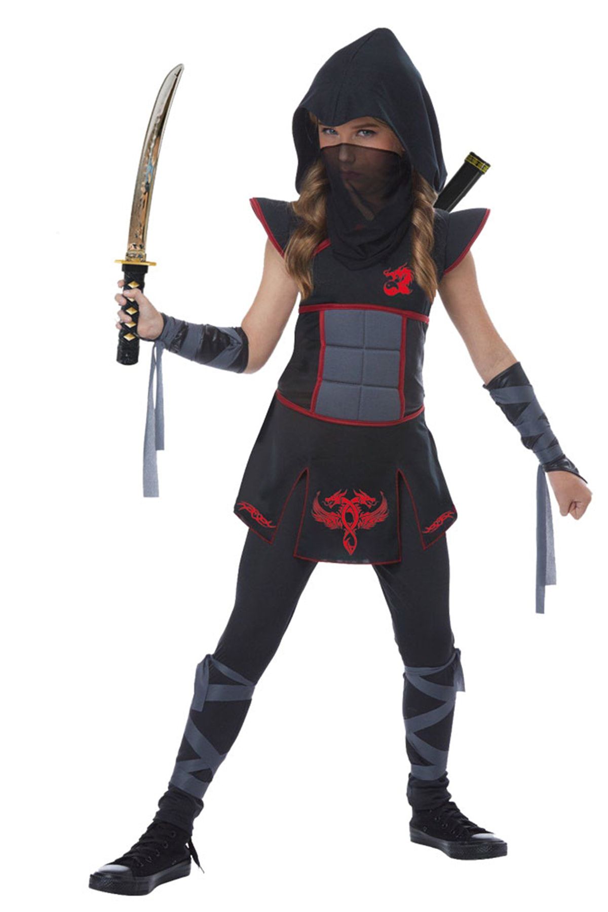 Herkese Kostüm Kız Siyah Ninja Kostümü