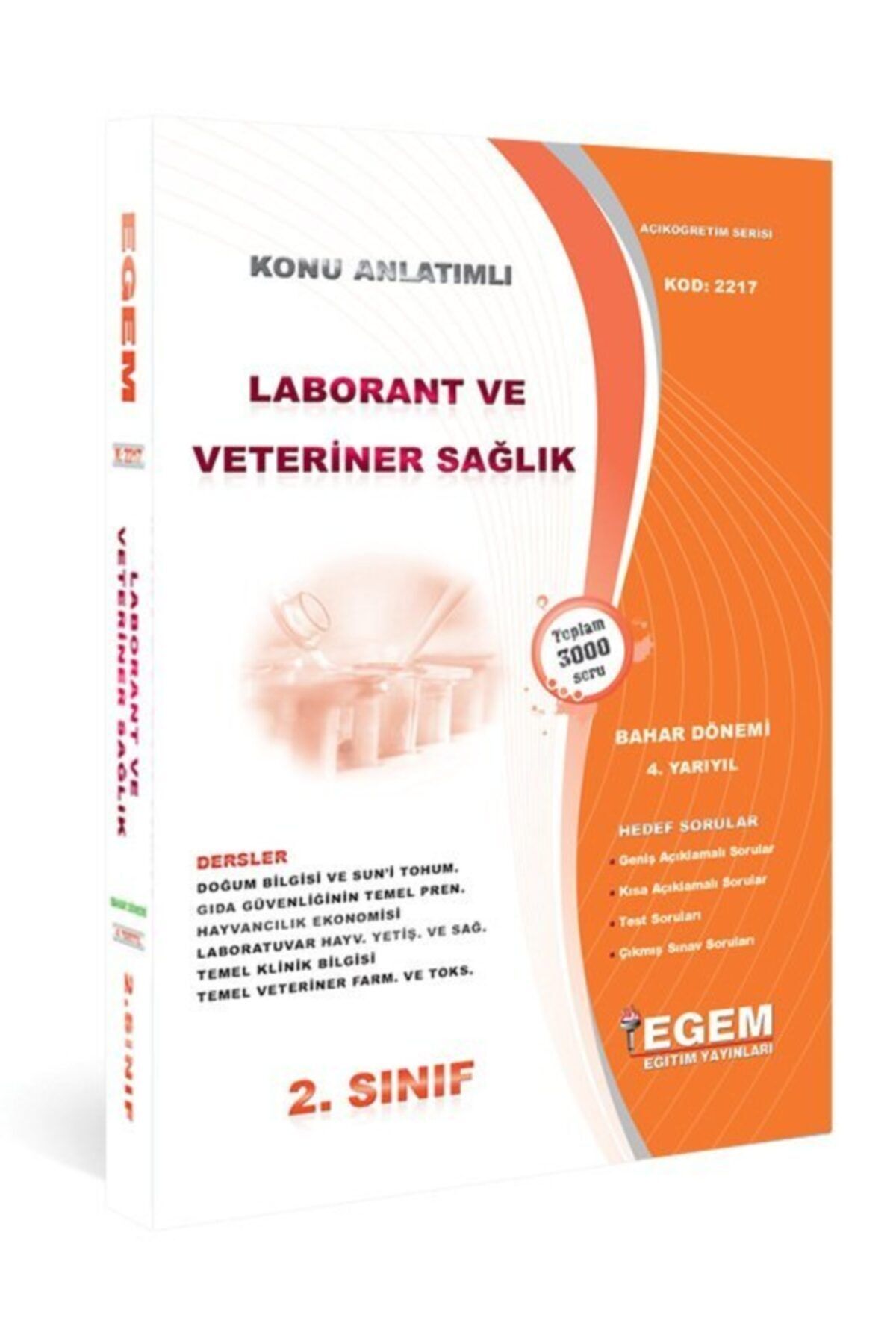 Egem Yayınları Aöf Laborant Ve Veteriner Sağlık 2. Sınıf 4. Yarıyıl Bahar Dönemi