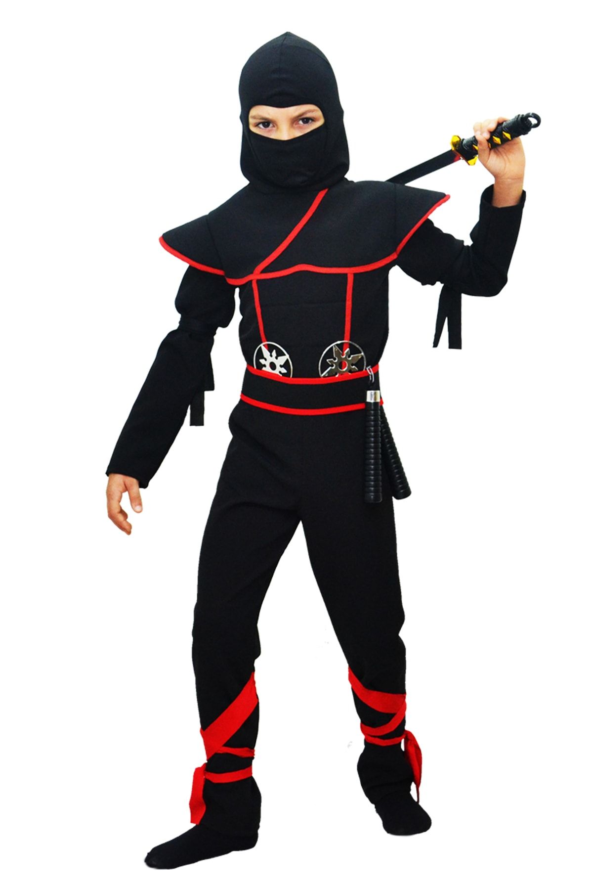 Herkese Kostüm Gizli Ninja Çocuk Kostümü Siyah Lüks 11-12 Yaş /
