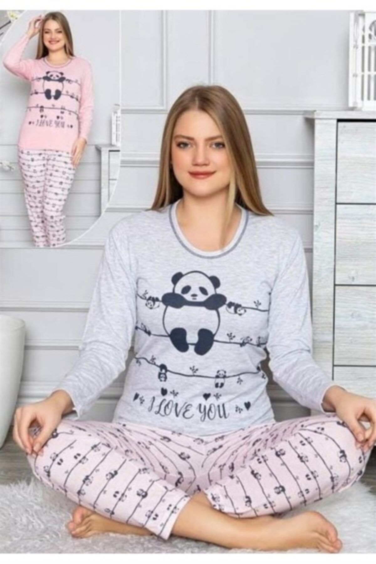 Rüyam Kadın Gri Homewear Pijama Takımı