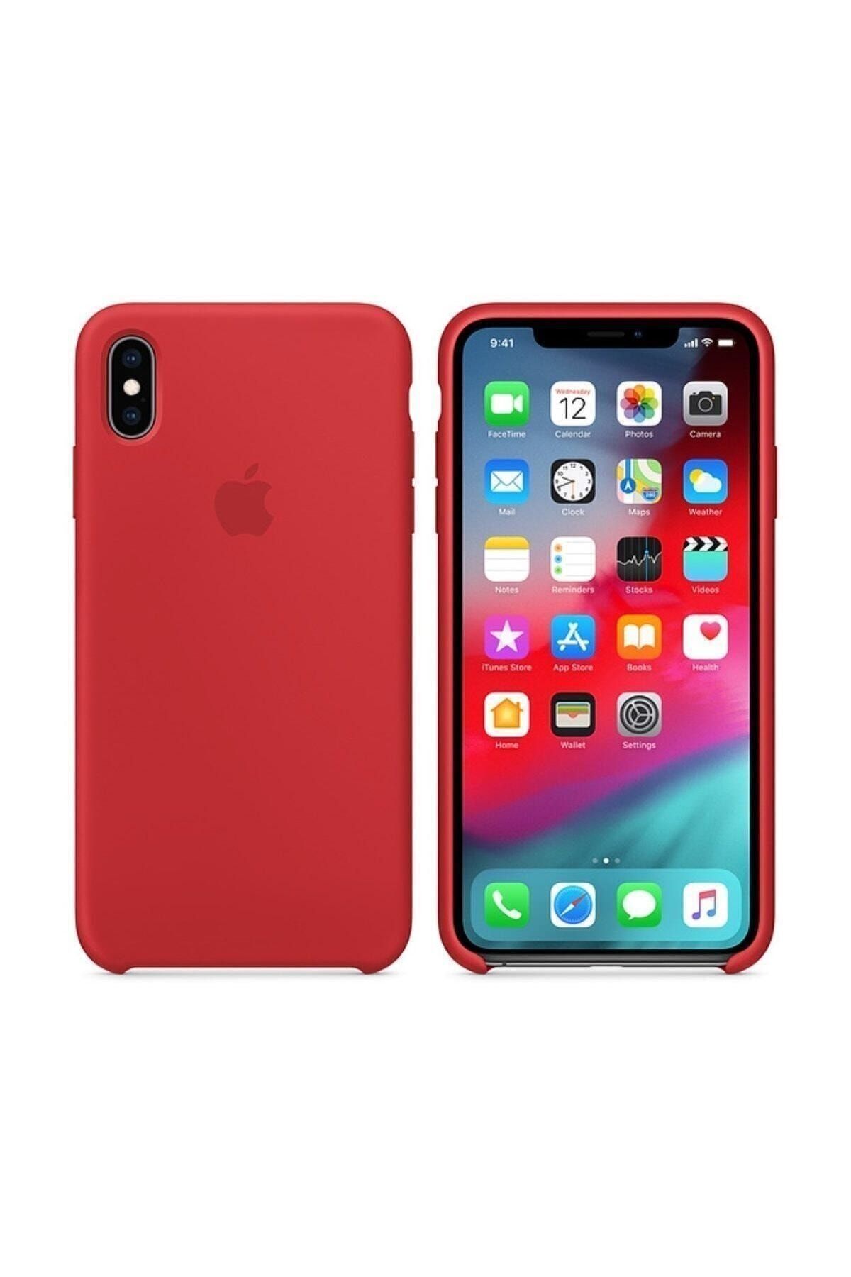 Telefon Aksesuarları Iphone Xs Max Kırmızı Silikon Kılıf